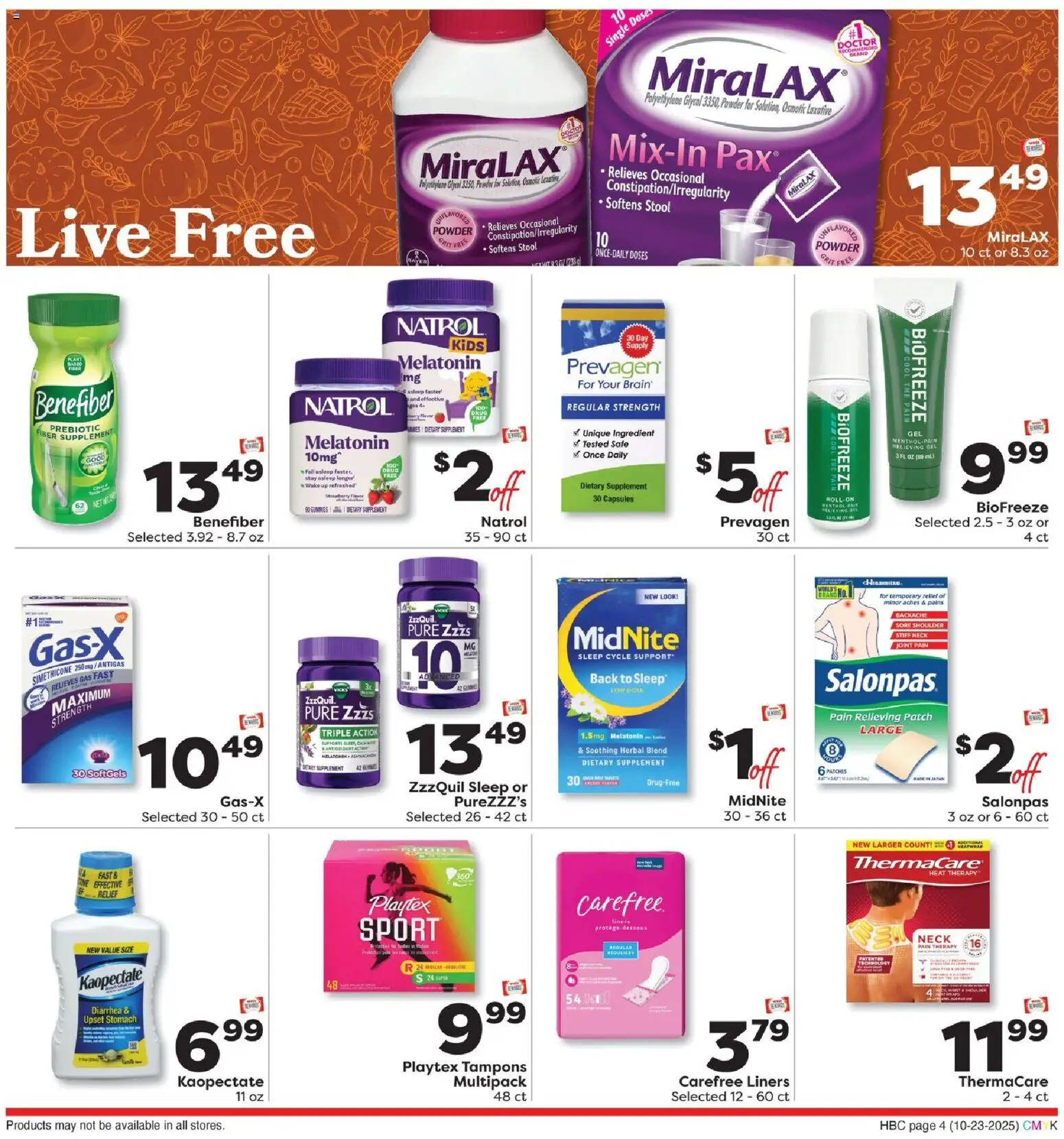 Weis Hello Autumn - valid from 23.10.2025 | Page: 7 | Products: Melatonin, Pan, Powder, Tampons
