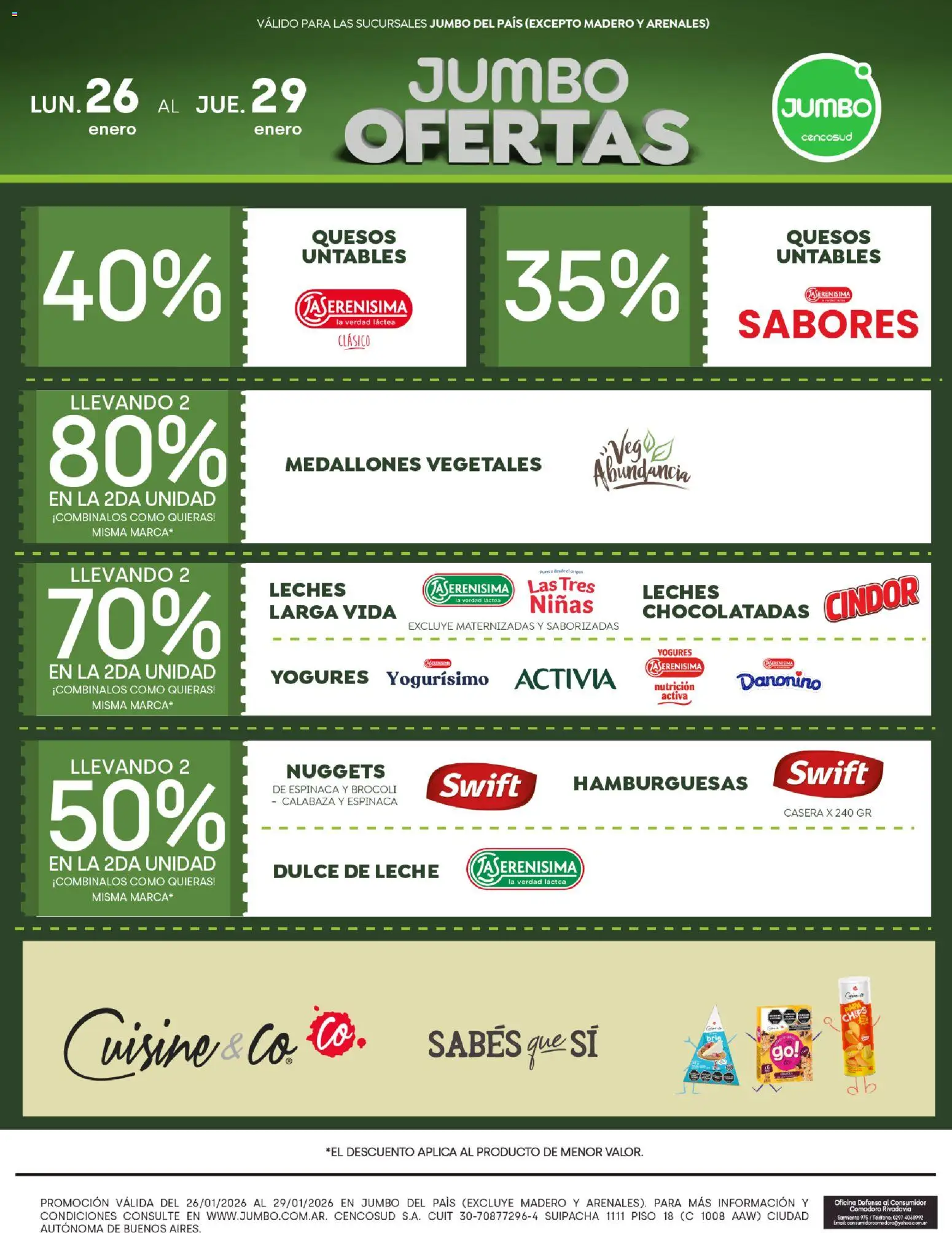 Jumbo ofertas │ válido desde el 26.01.2026 | Página: 2 | Productos: Dulce de leche, Brocoli, Leche, Espinaca