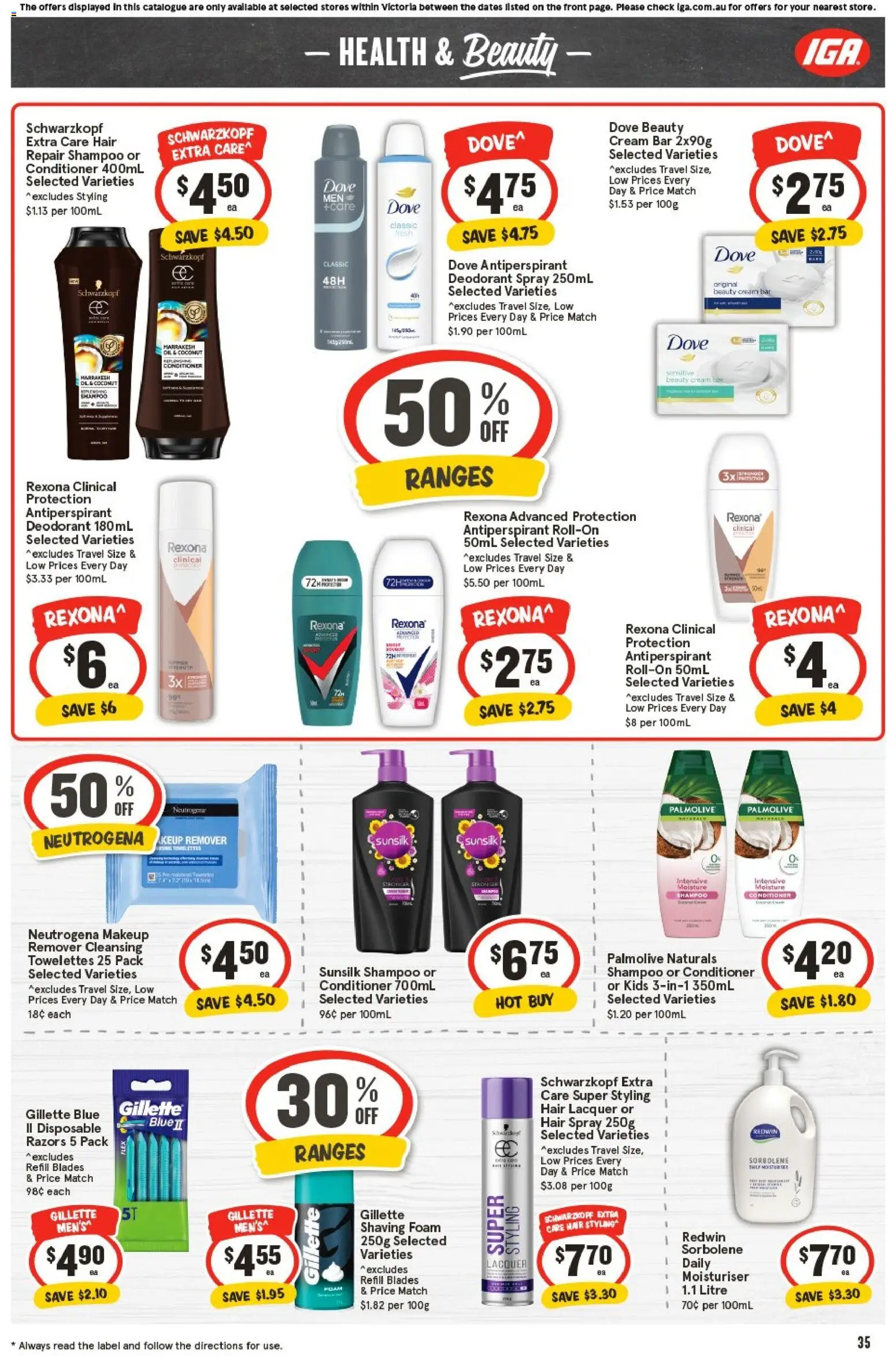IGA catalogue - valid from 29.10.2025 | Page: 34 | Products: Makeup, Antiperspirant, Cream, Razors