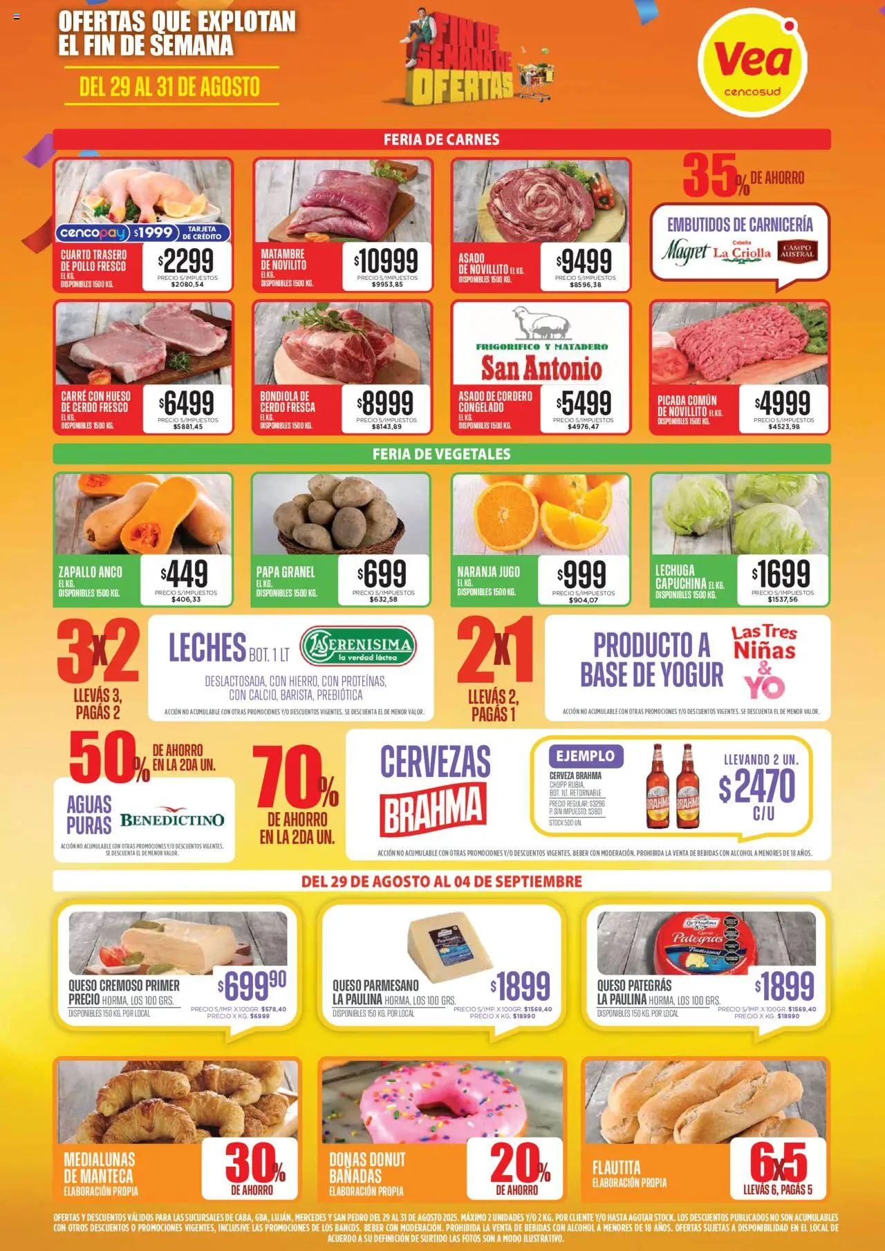 Vea ofertas - CABA │ válido desde el 29.08.2025 | Página: 2 | Productos: Zapallo, Lechuga, Cerveza, Cerdo