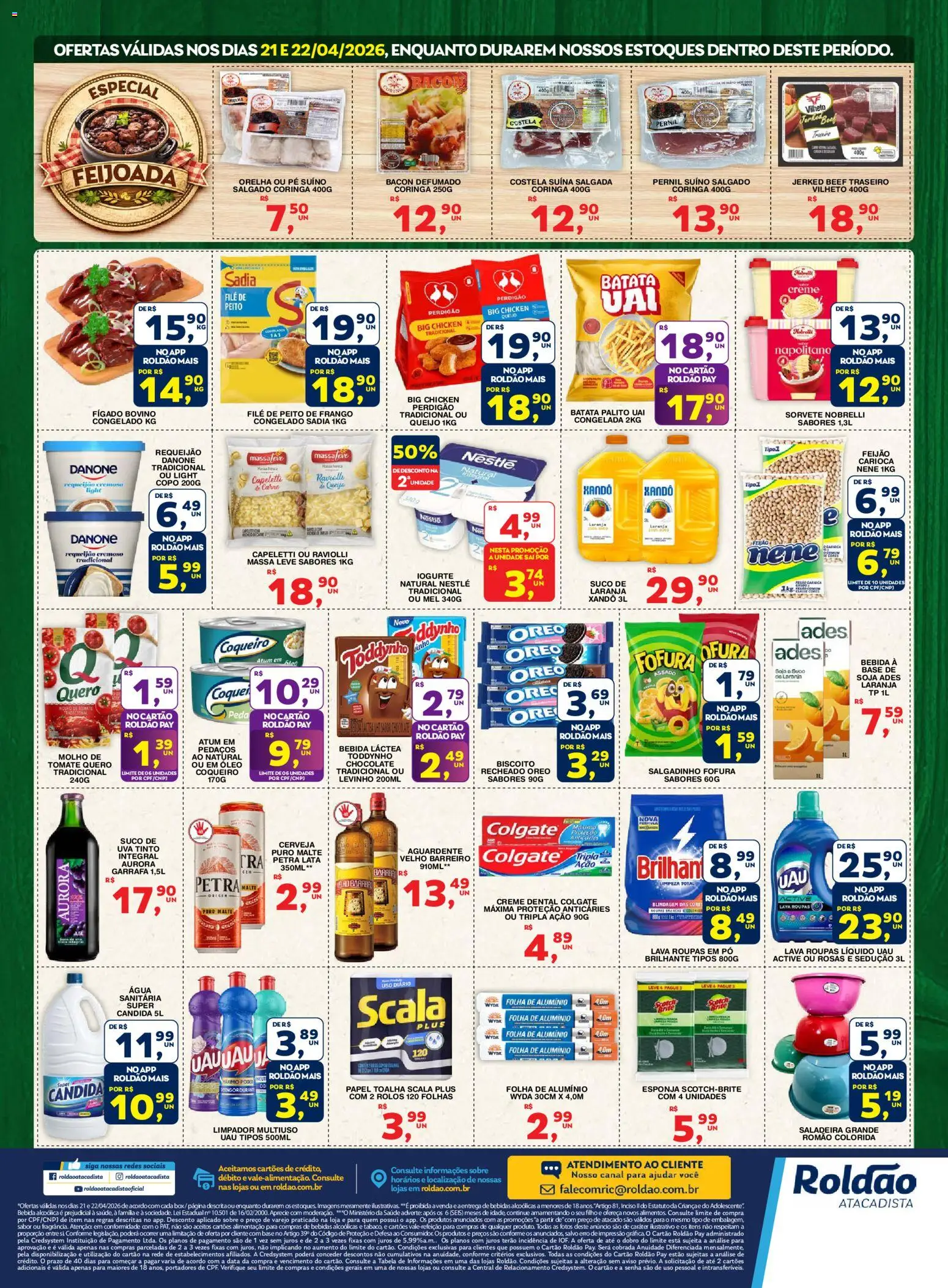 Roldão Folheto - válido de 21.04.2026 | Página: 2 | Produtos: Papel toalha, Feijão, Limpador multiuso, Suco