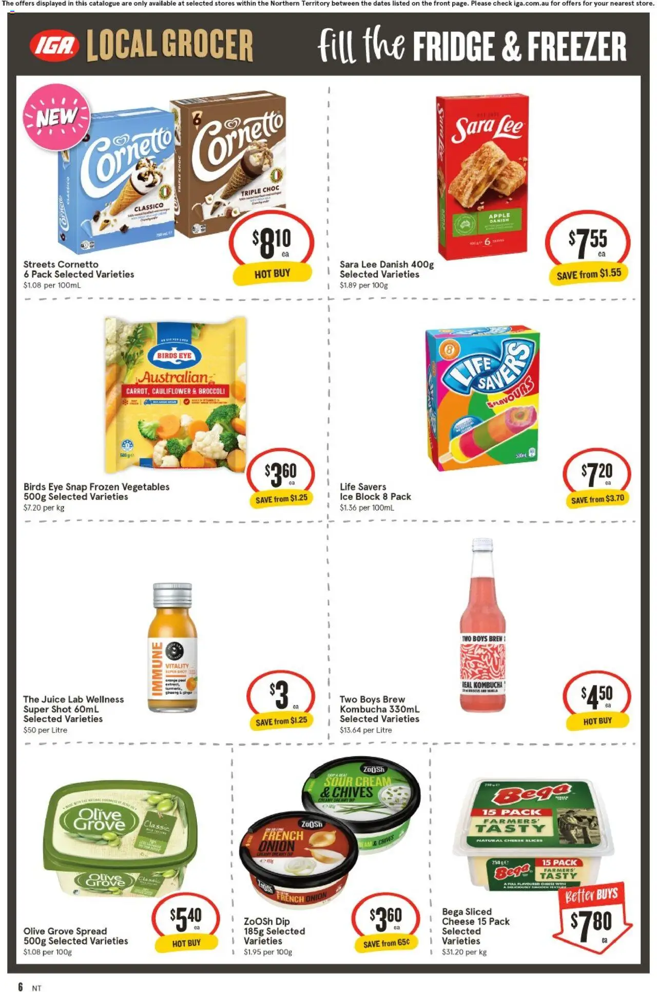 IGA catalogue - valid from 27.08.2025 | Page: 6 | Products: Juice, Vegetables, Cauliflower, Fridge