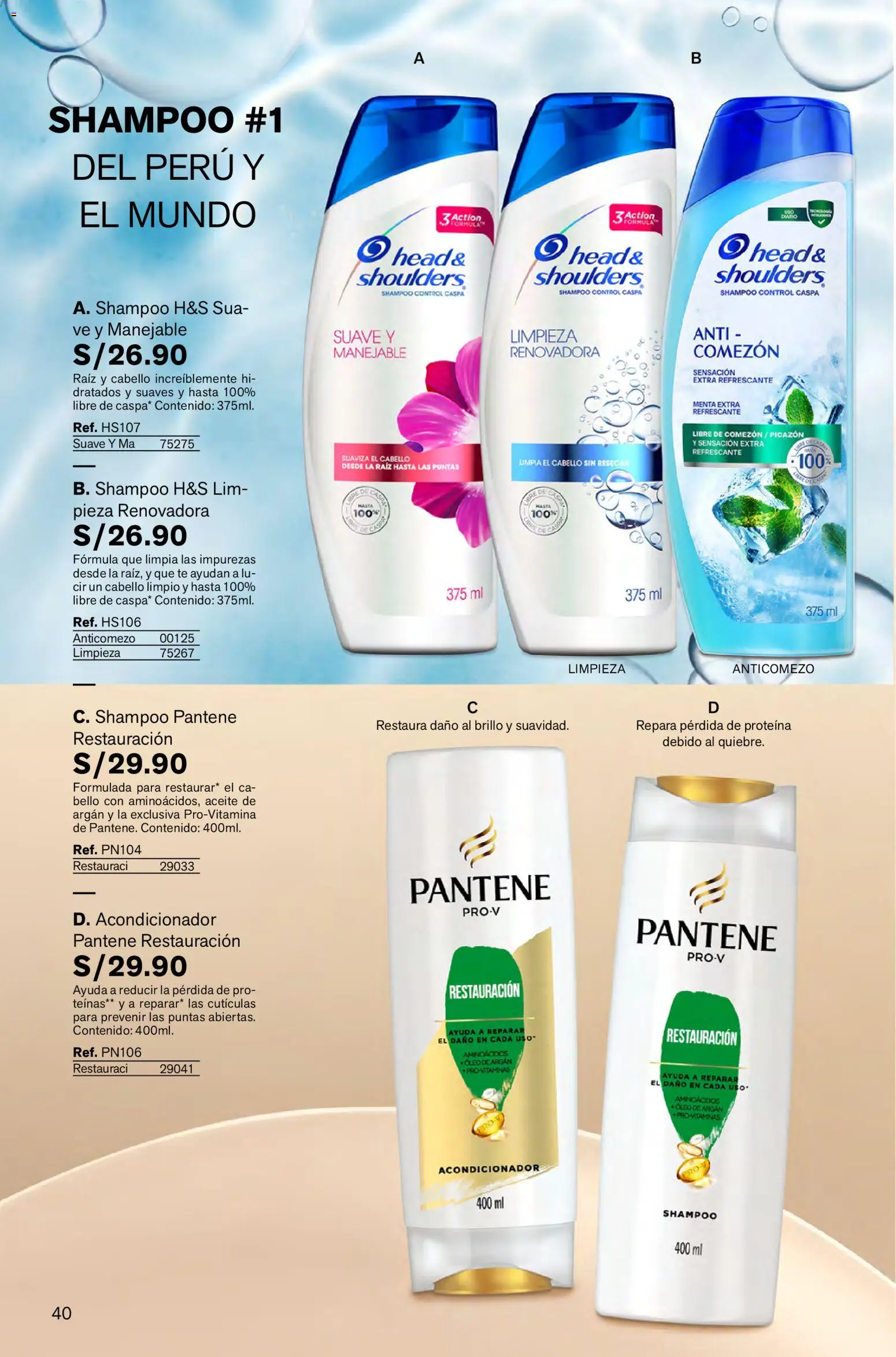 Catálogo Leonisa válido desde 23.10.2025 | Página: 40 | Productos: Shampoo, Acondicionador, Aceite, Té