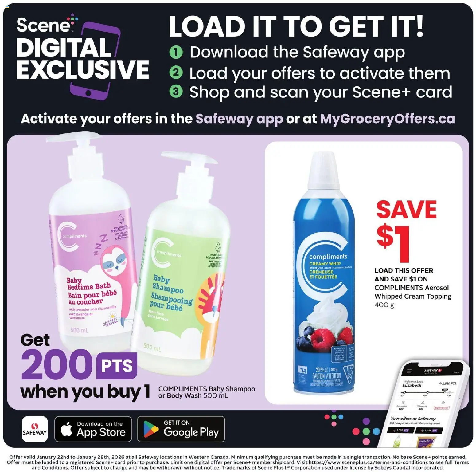 Safeway flyer valid from 22.01.2026 | Page: 19 | Products: Cream, Shampoo, Body wash, Bath