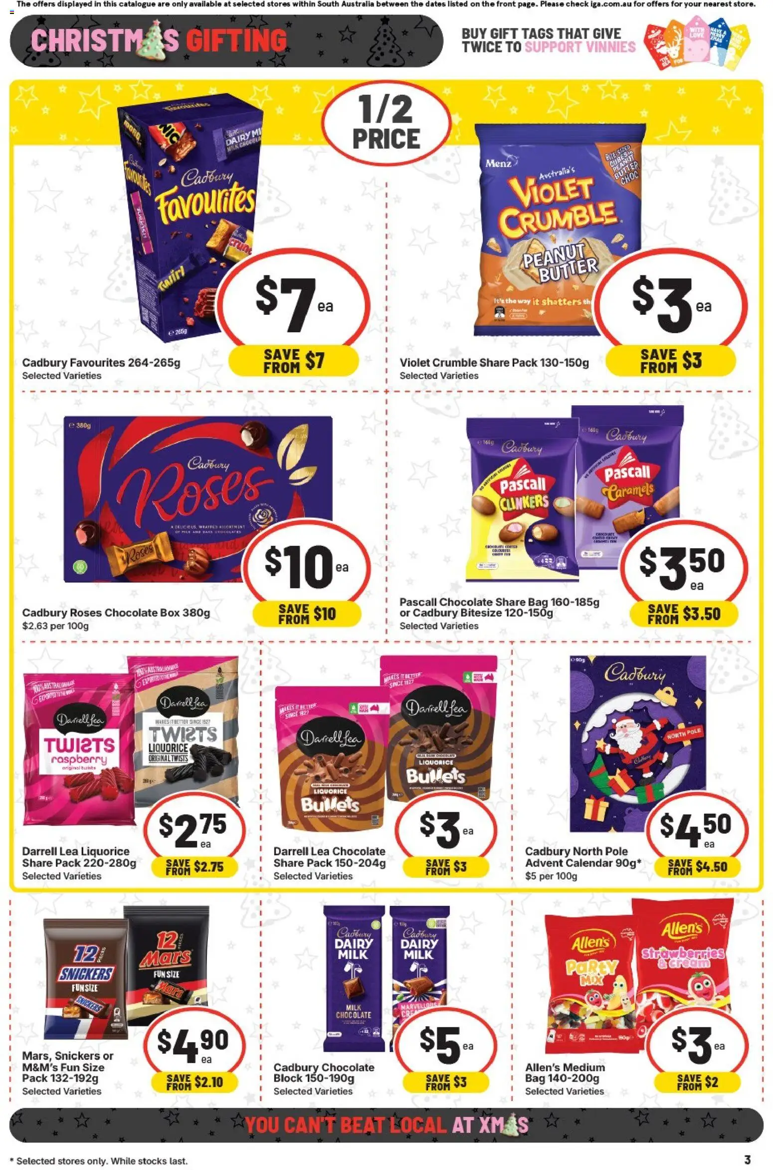 IGA catalogue - valid from 26.11.2025 | Page: 3 | Products: Milk, Butter, Chocolate, Cream