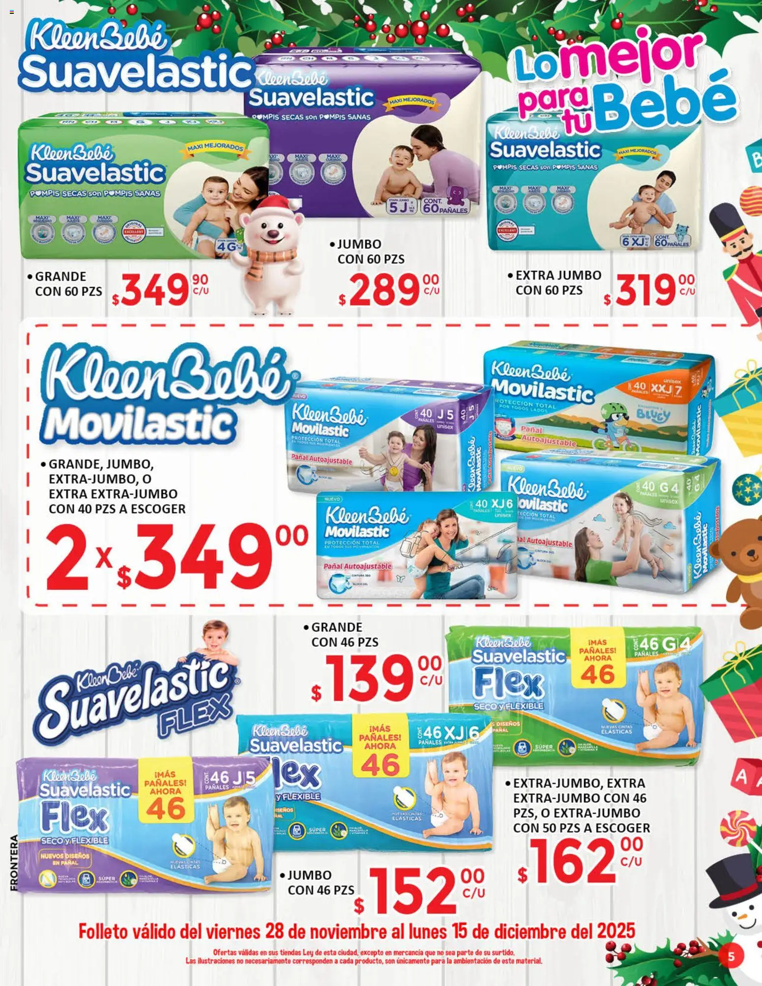 Nuevas ofertas de Casa Ley válidas en toda la República Mexicana desde el 28.11.2025. ¡Encuentra las mejores ofertas en Casa Ley folleto Cuenta con ternura! | Página: 6 | Productos: Pañales, Flexible