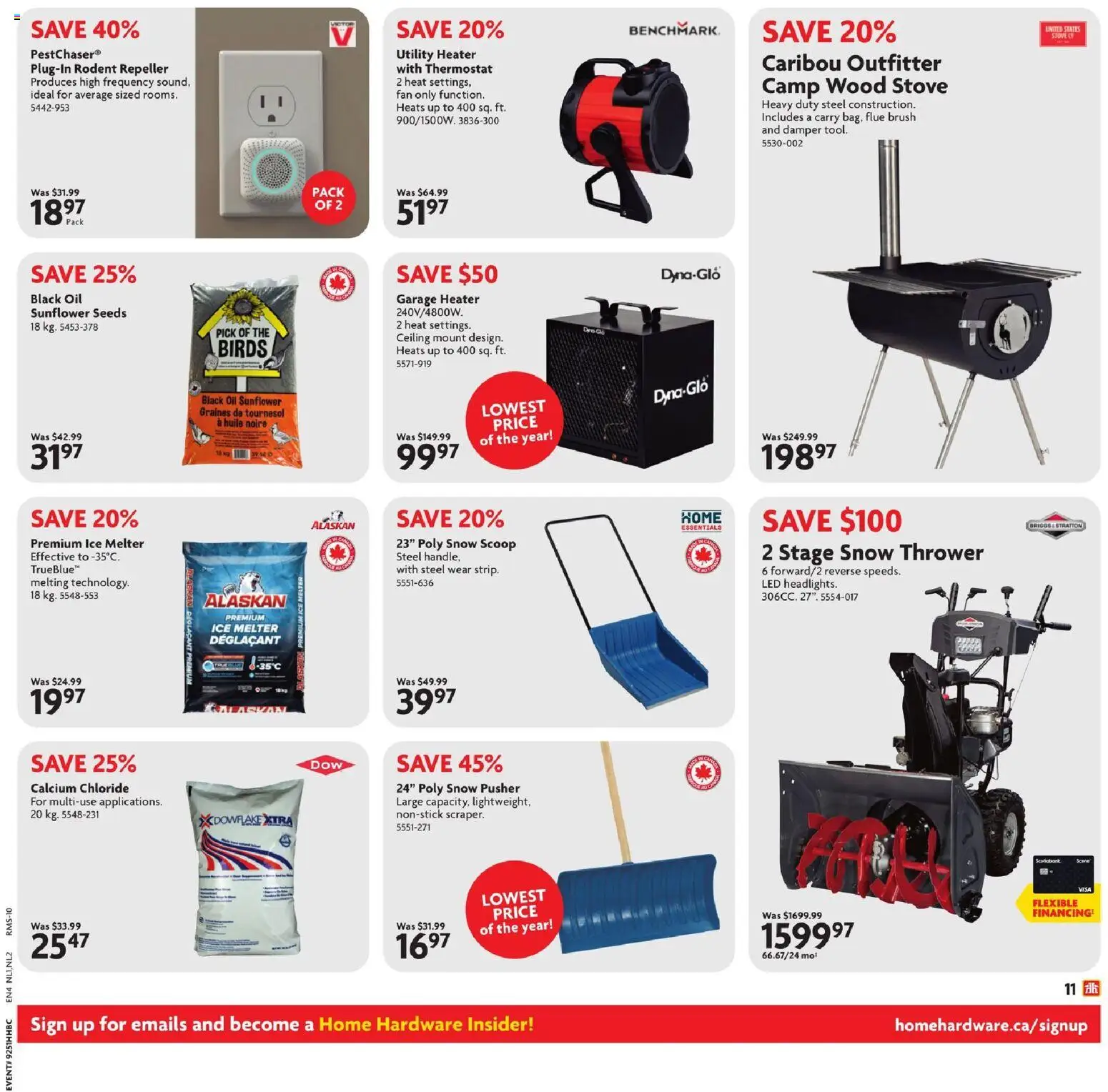 Home Hardware flyer valid from 18.12.2025 | Page: 13 | Products: Stove, Fan, Brush, Oil