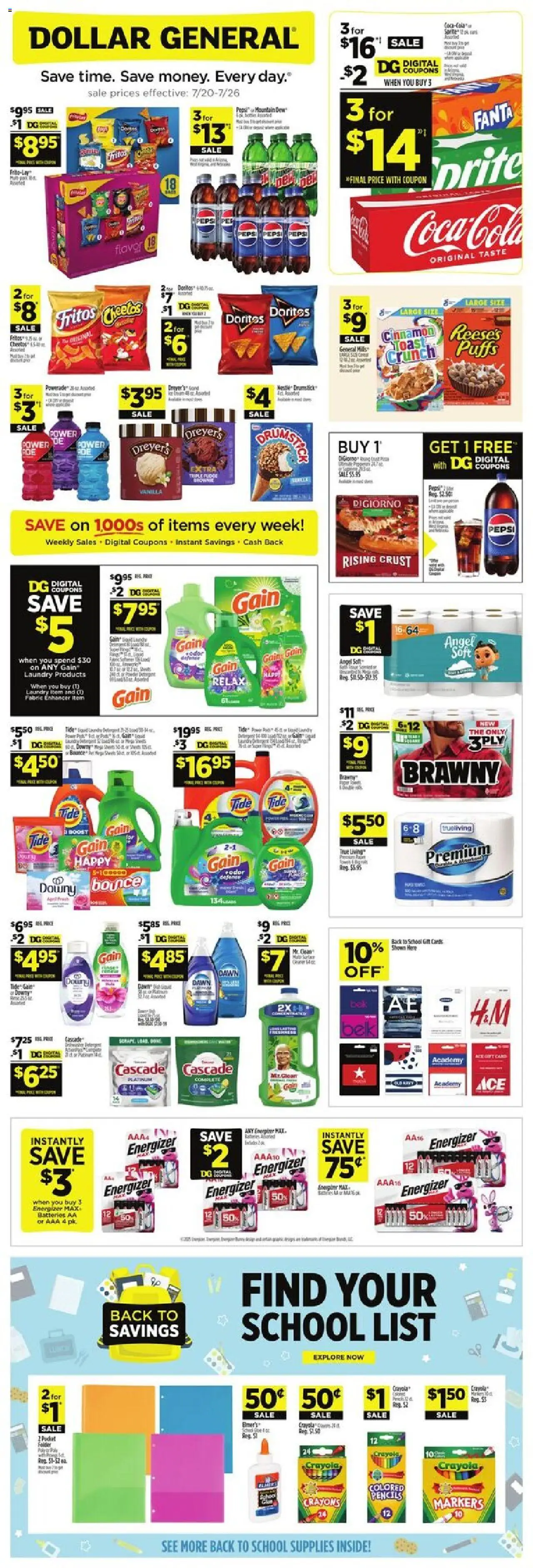 Dollar General Weekly Ad - valid from 20.07.2025 | Page: 1
