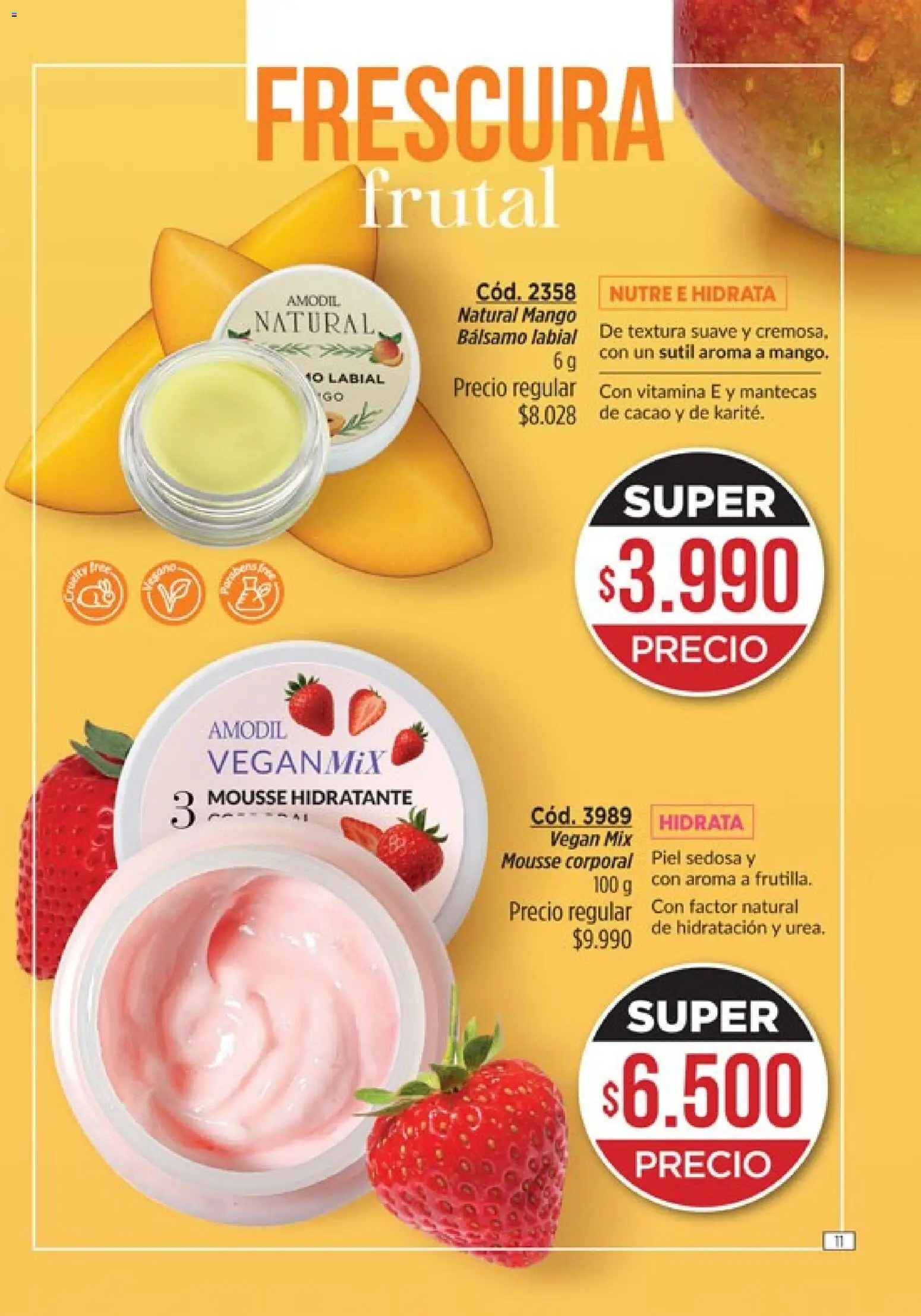 Amodil - Campaña 18/2025 │ válido desde el 30.11.2025 | Página: 11 | Productos: Mousse, Bálsamo, Mango, Cacao