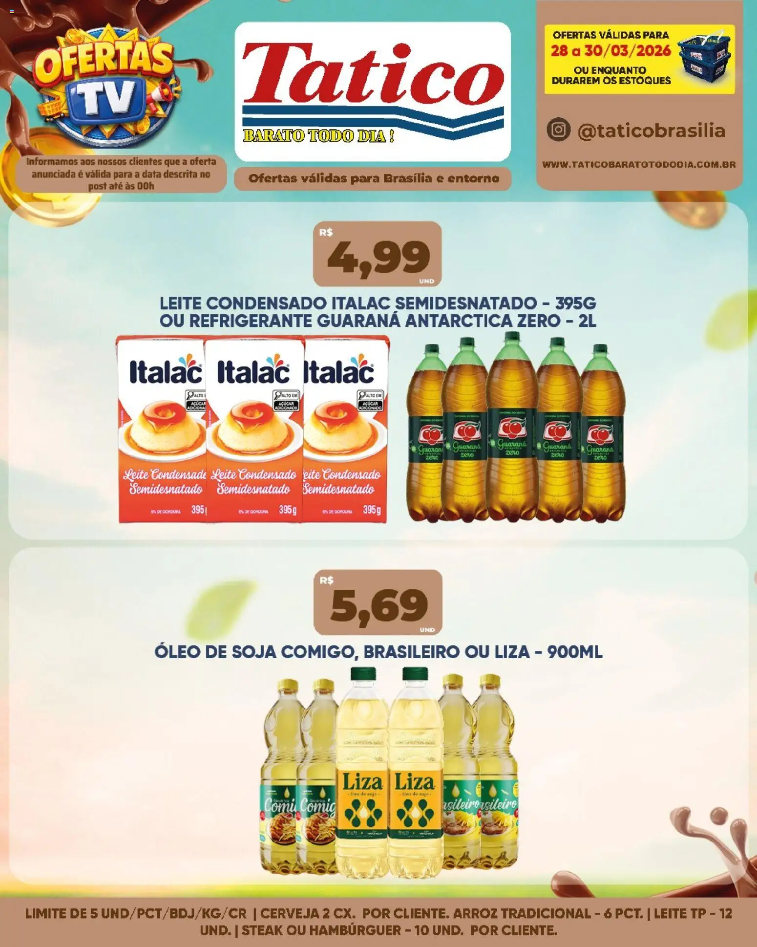 Tatico Folheto - válido de 30.03.2026 | Página: 6 | Produtos: Leite, Hambúrguer, Açúcar, Refrigerante
