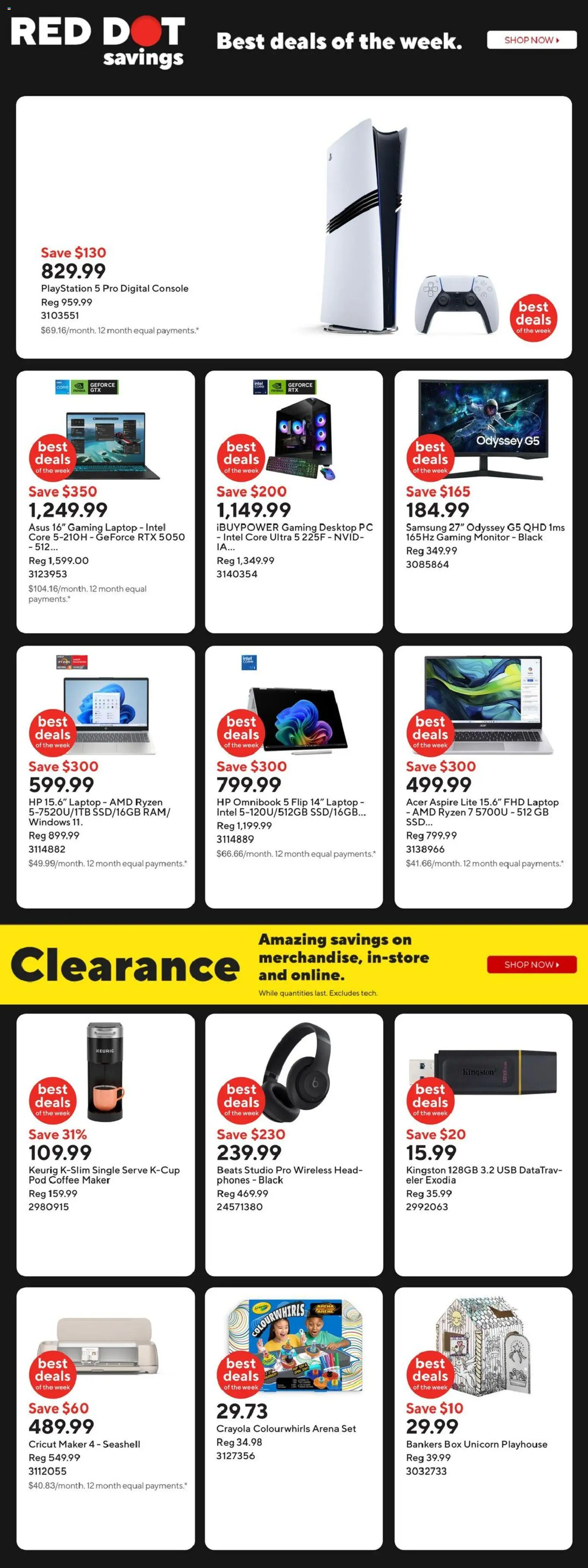 Staples flyer valid from 25.12.2025 | Page: 3 | Products: Monitor, PC, Coffee maker, Box