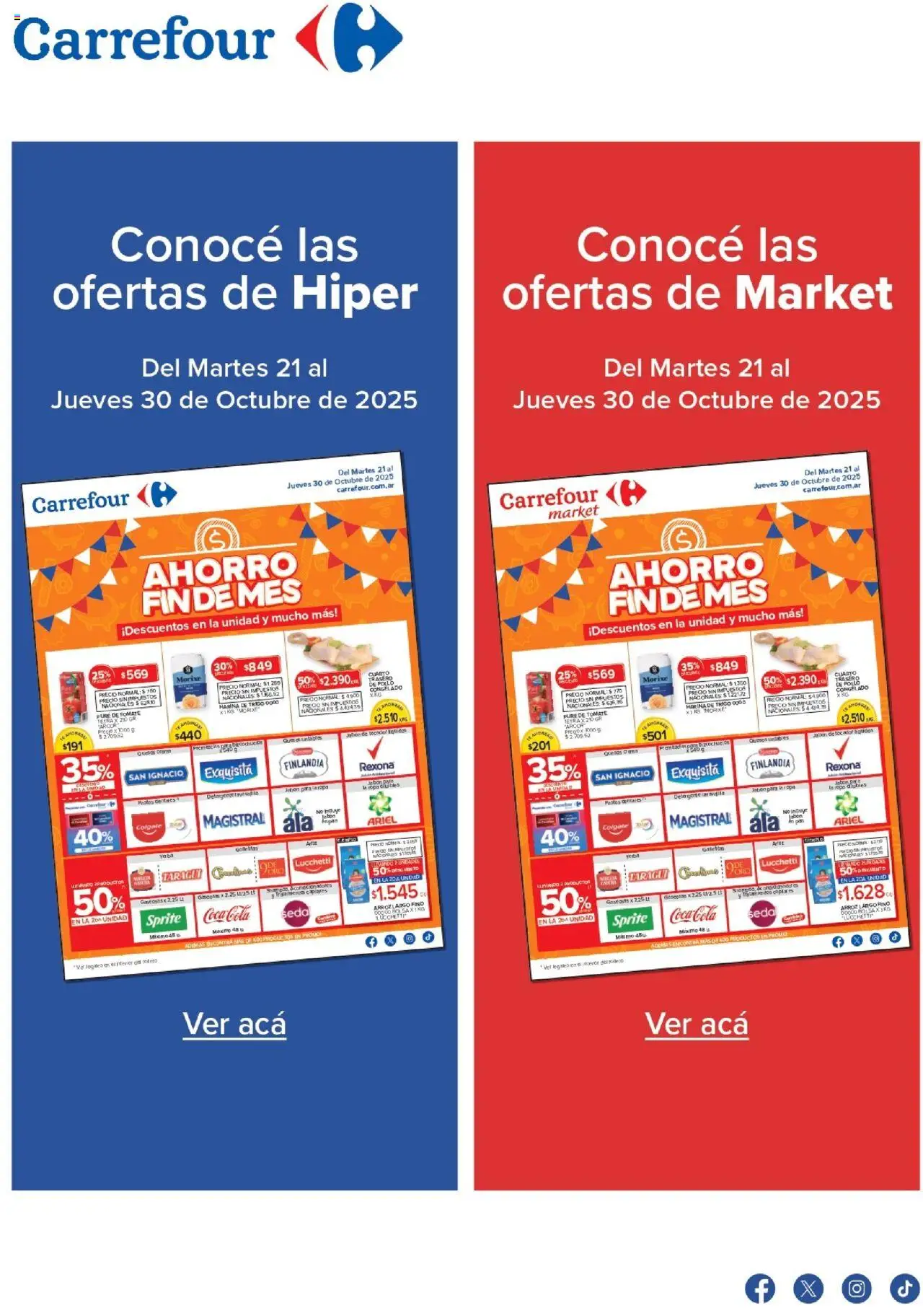 Carrefour - Ofertas - Chubut │ válido desde el 21.10.2025 | Página: 1 | Productos: Bolsa, Yerba, Arroz, Crema
