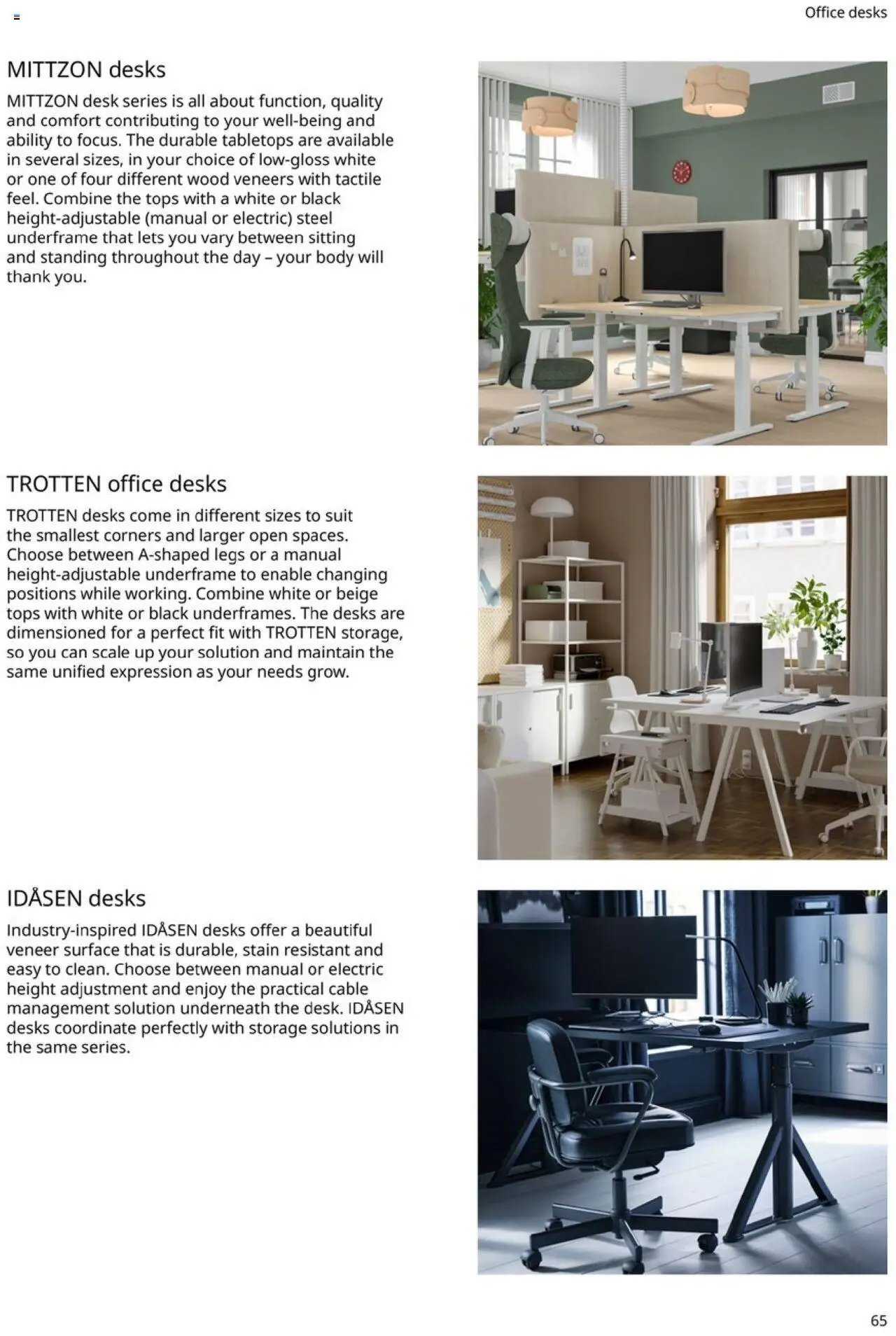 IKEA Office Brochure 2025 - valid from 01.03.2025 | Page: 65 | Products: Suit, Desk, Cable