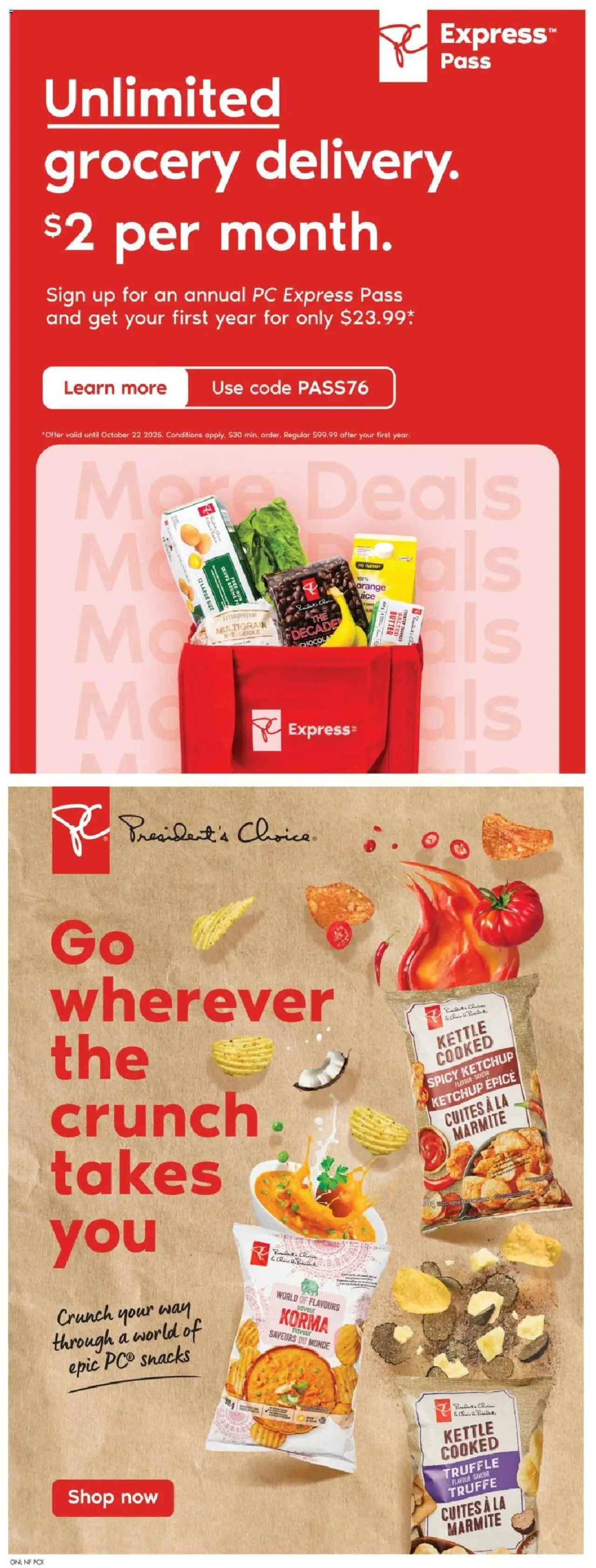 No Frills flyer valid from 09.10.2025 | Page: 13 | Products: Chips, Ketchup, PC, Kettle
