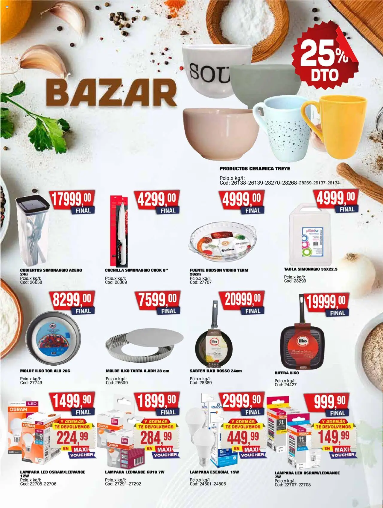 Maxiconsumo ofertas │ válido desde el 20.10.2025 | Página: 26 | Productos: Bifera, Sartén, Lámpara, Té