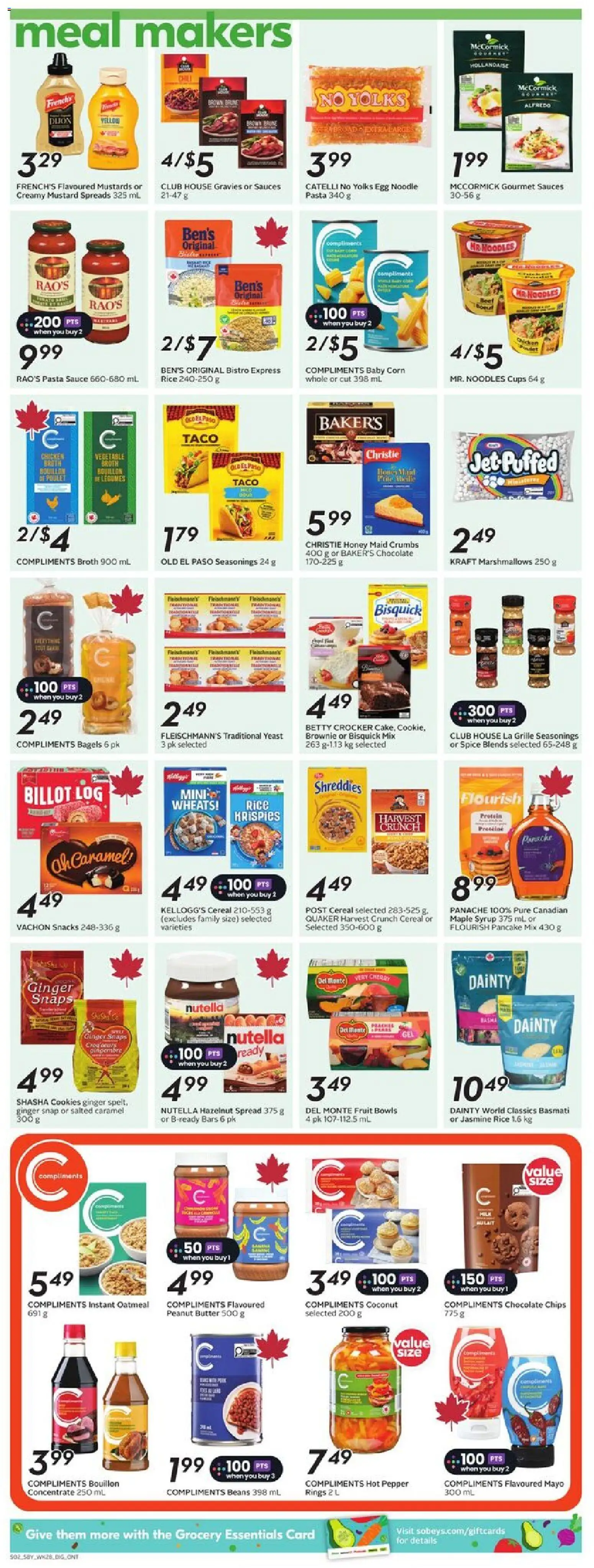 Sobeys flyer valid from 06.11.2025 | Page: 10 | Products: Noodles, Chips, Cookies, Chocolate