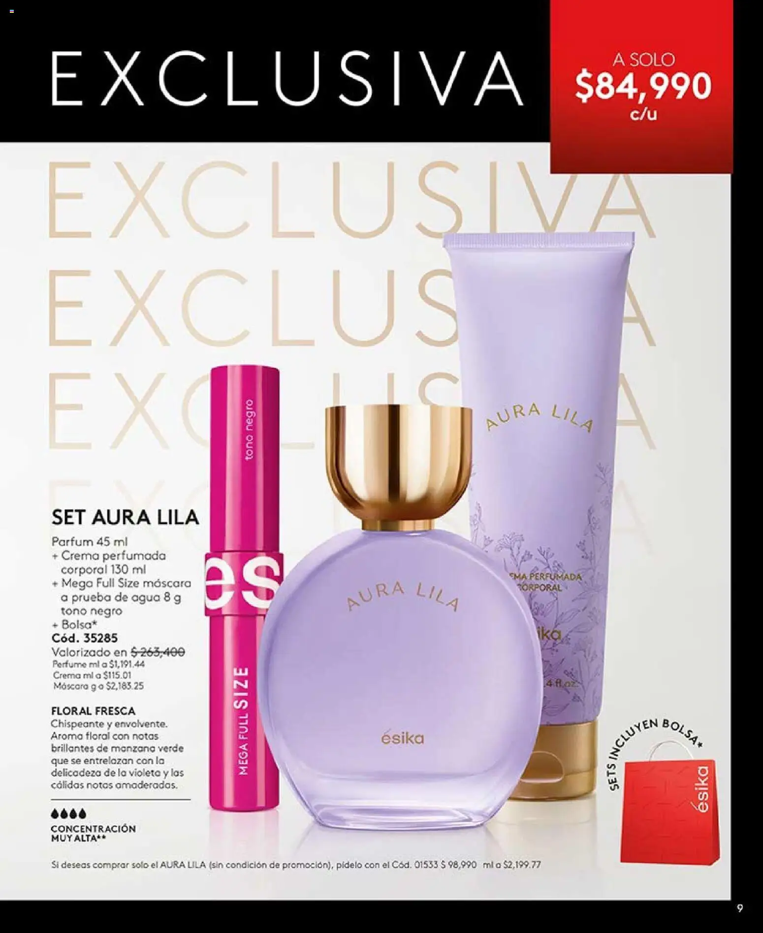 Ésika revista - valida desde el 03.11.2025 | Página: 9 | Productos: Crema, Bolsa, Perfume, Máscara