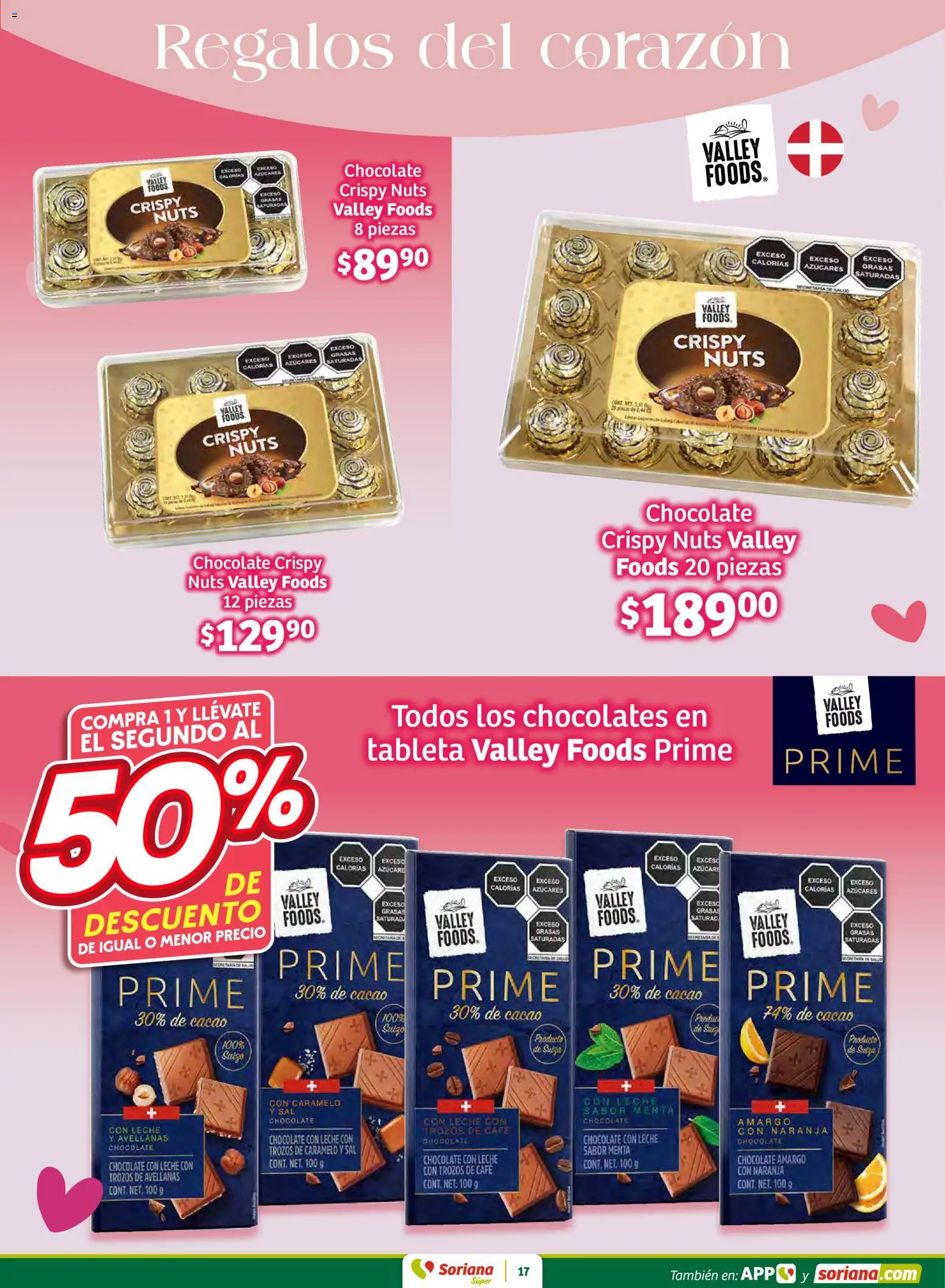 Nuevas ofertas de Soriana válidas en toda la República Mexicana desde el 30.01.2026. ¡Encuentra las mejores ofertas en Soriana - Preciazazaso Súper: Edo Mex, Gro, Hgo, Mor, Pue, Qto, Tlax, Ver! | Página: 17 | Productos: Sal, Leche, Chocolate, Cacao