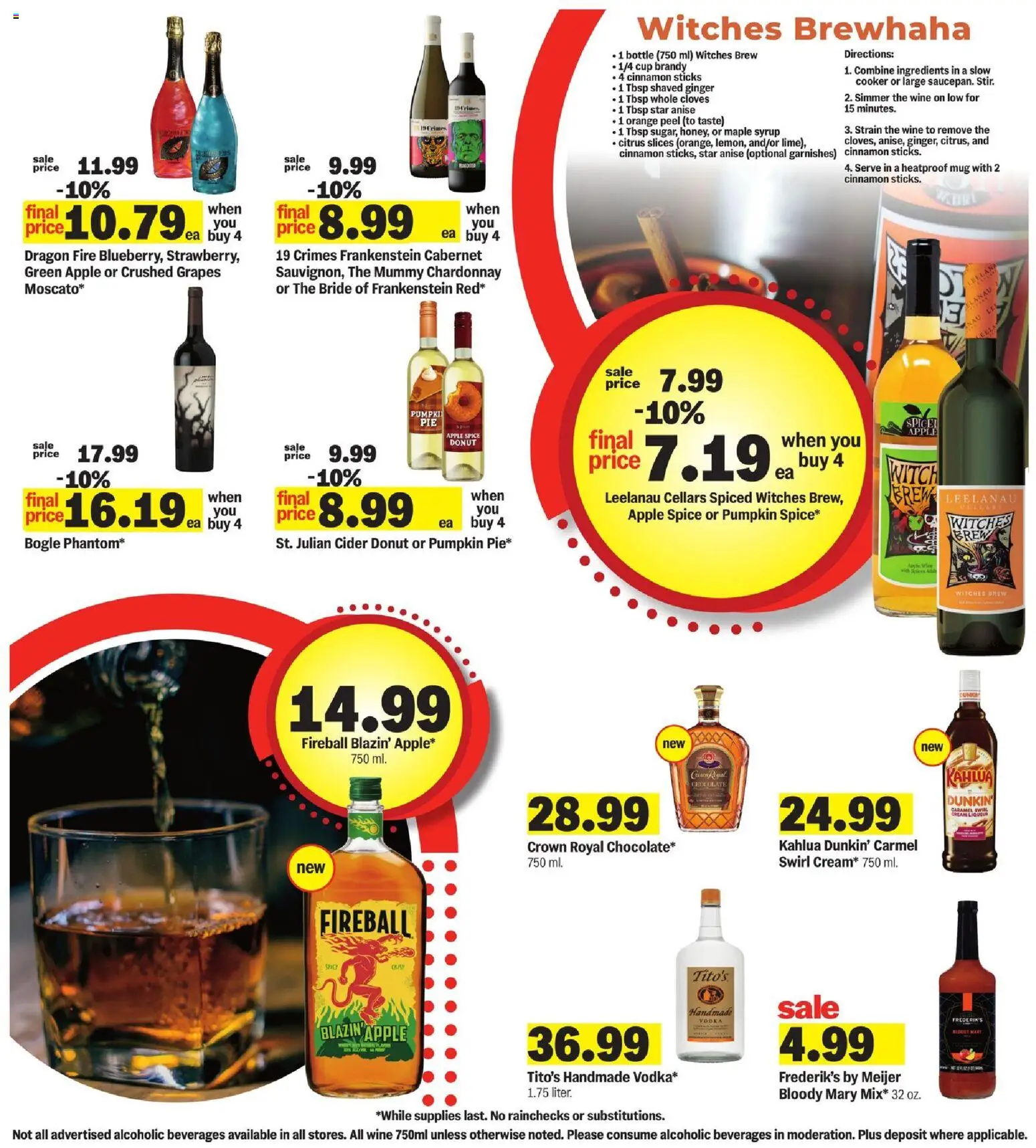 Meijer Weekly Ad - MI - valid from 22.10.2025 | Page: 32 | Products: Wine, Cream, Vodka, Pumpkin