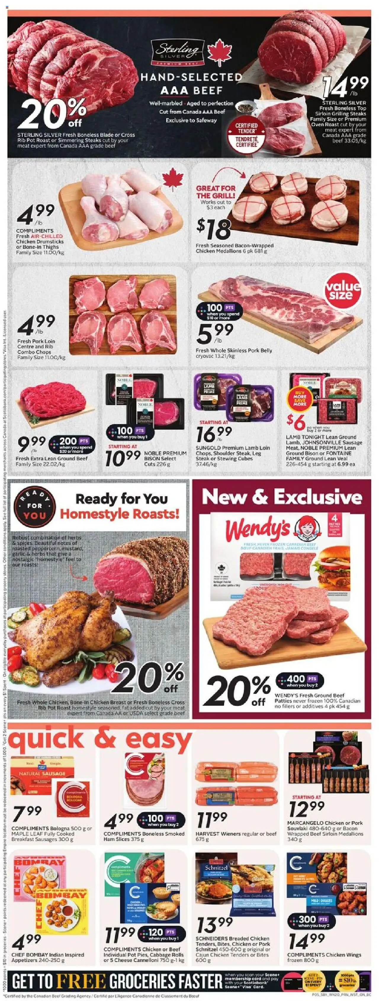 Safeway flyer valid from 11.09.2025 | Page: 8 | Products: Beef, Oven, Cheese, Chicken