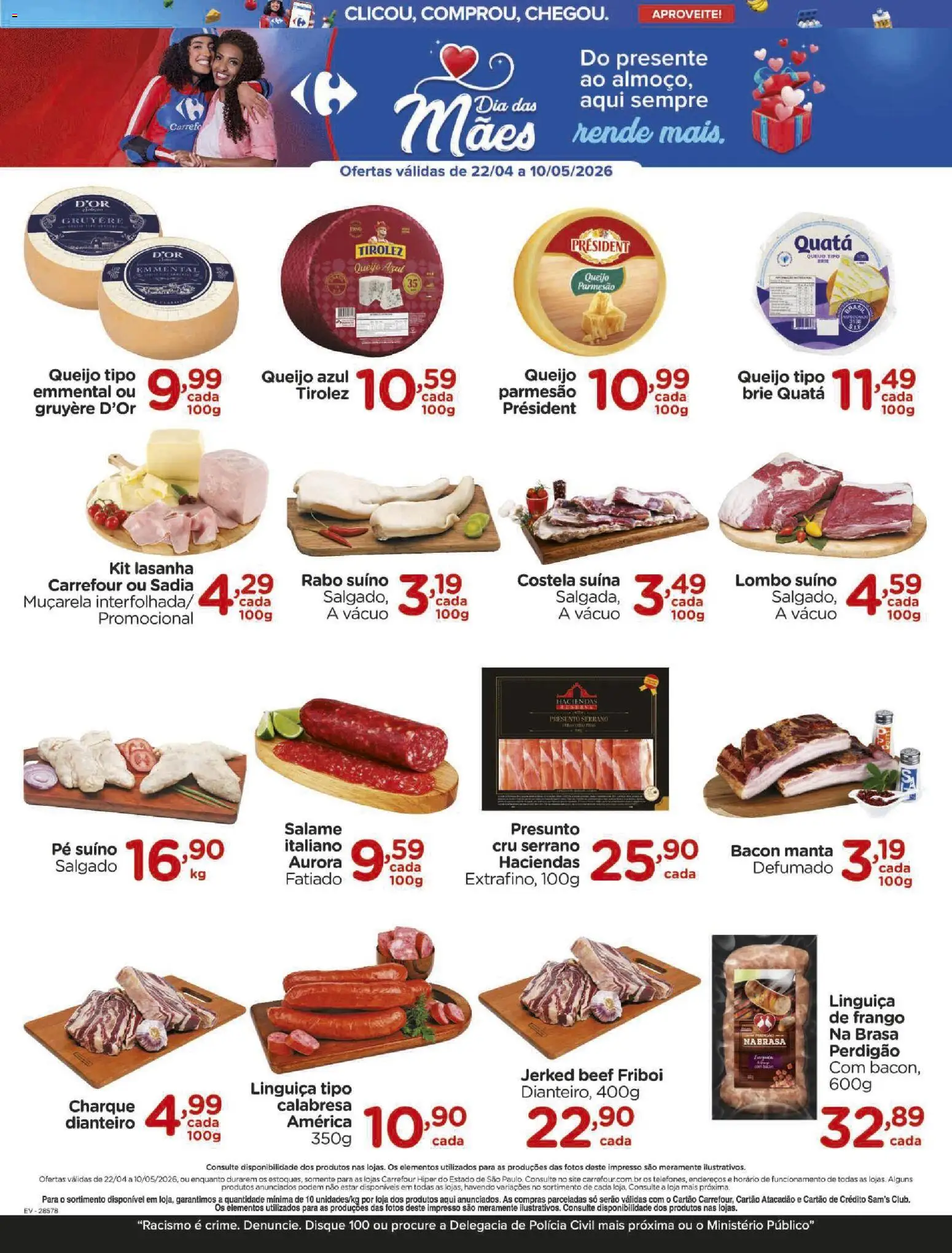 Carrefour Folheto - válido de 22.04.2026 | Página: 13 | Produtos: Lombo, Lasanha, Queijo parmesão, Frango