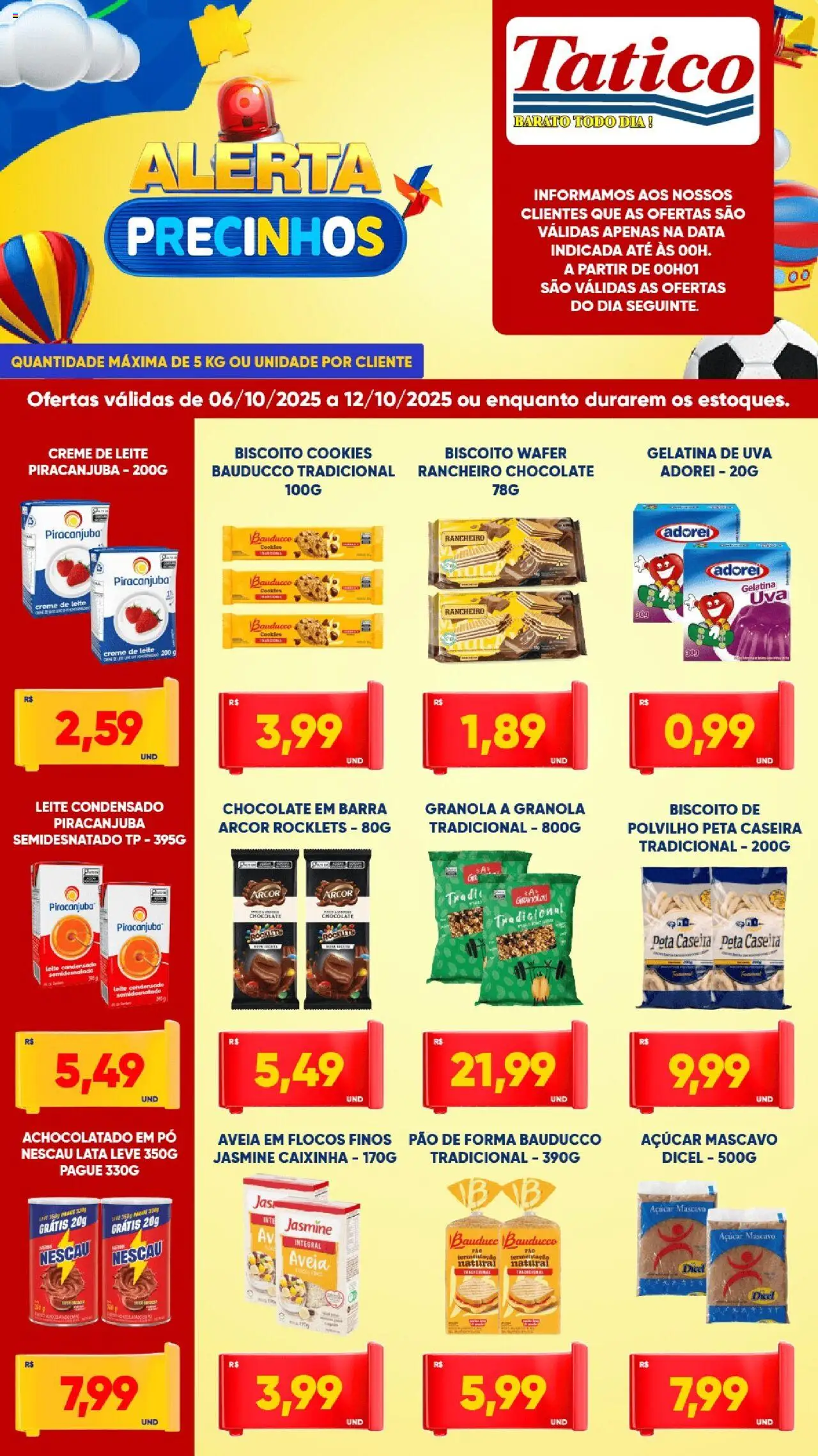 Tatico Folheto - válido de 06.10.2025 | Página: 4 | Produtos: Nescau, Chocolate, Açúcar, Leite condensado