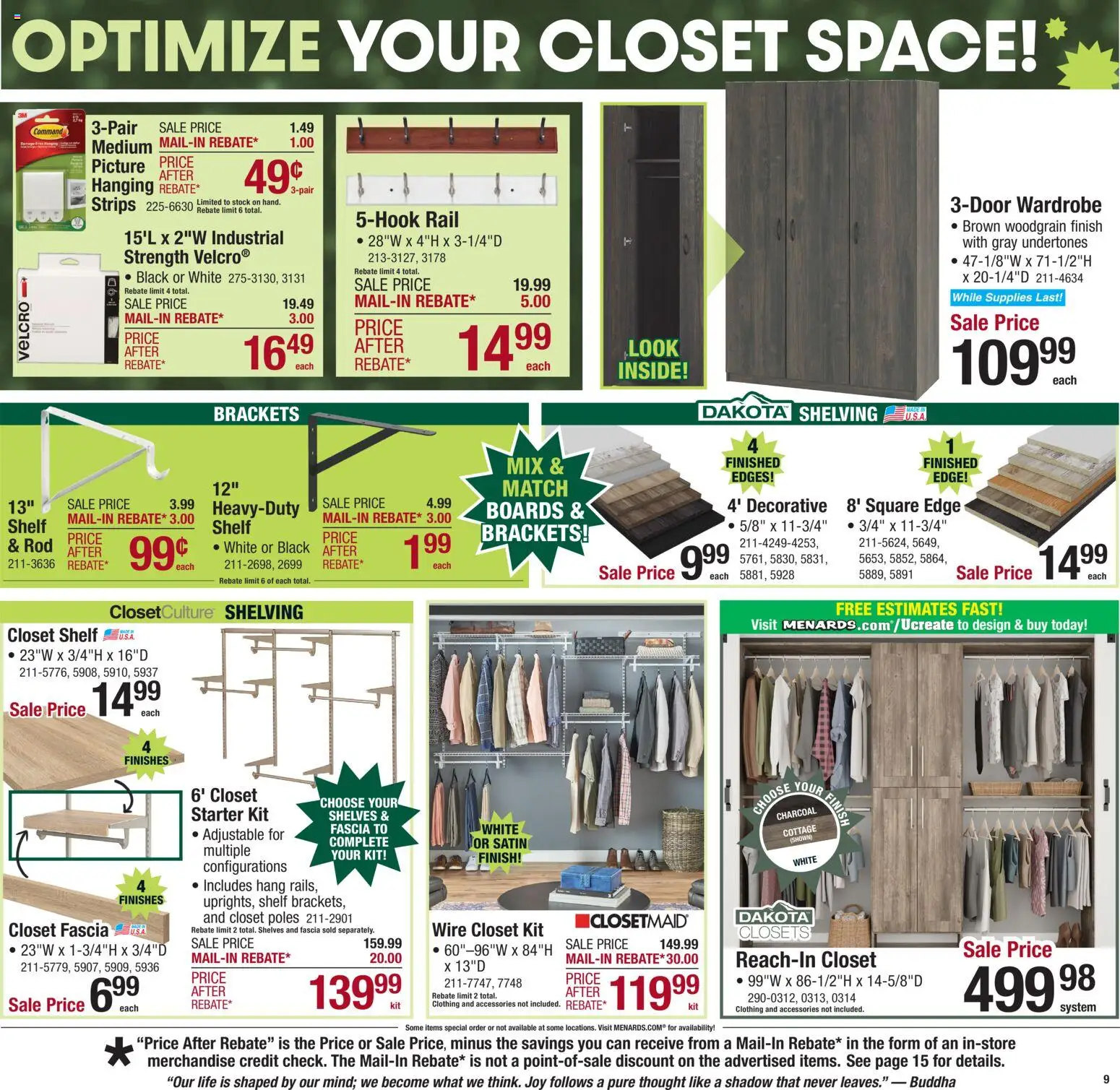 Menards - Weekly Ad - valid from 31.12.2025 | Page: 11 | Products: Wardrobe, Closet, Starter, Hat