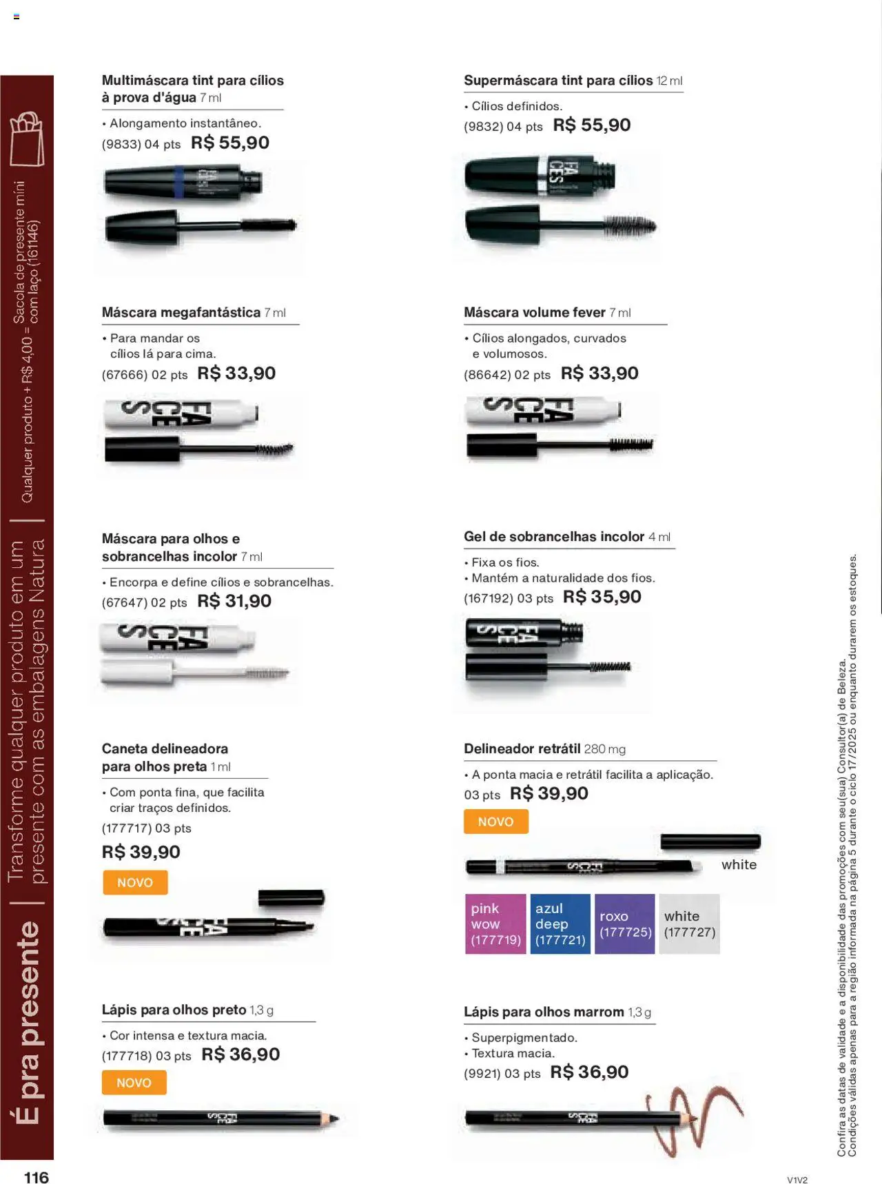 Natura Folheto - válido de 14.10.2025 | Página: 116 | Produtos: Delineador, Lápis, Caneta