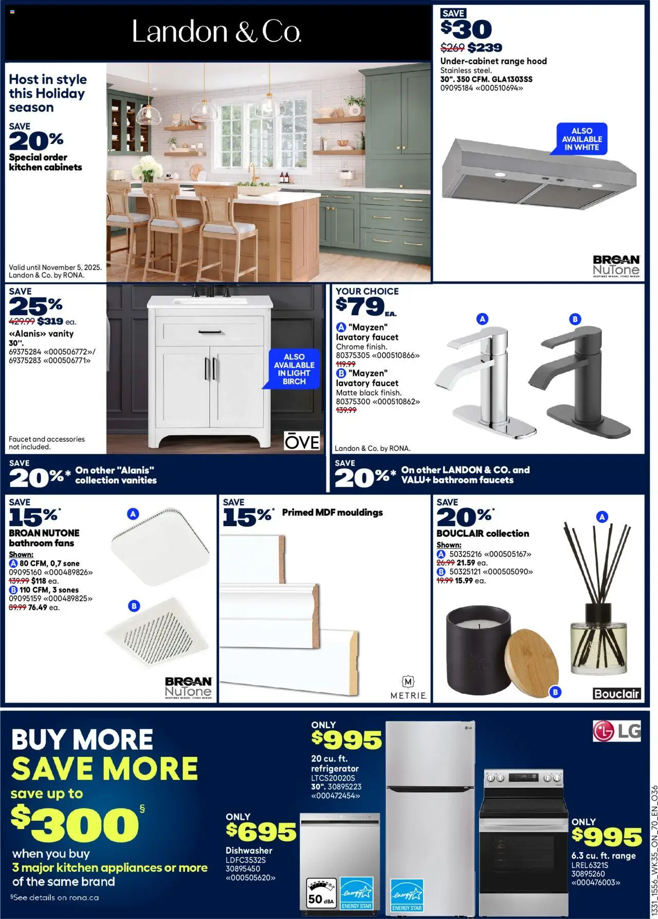 Rona flyer valid from 25.09.2025 | Page: 4 | Products: Refrigerator, Dishwasher, Range hood