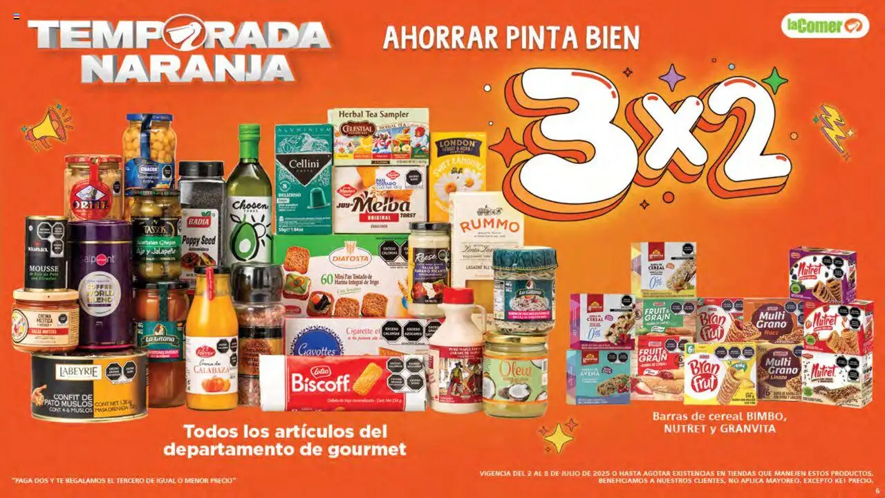 Nuevas ofertas de La Comer válidas en toda la República Mexicana desde el 02.07.2025. ¡Encuentra las mejores ofertas en La Comer folleto! | Página: 6 | Productos: Harina, Avena, Crema, Pan