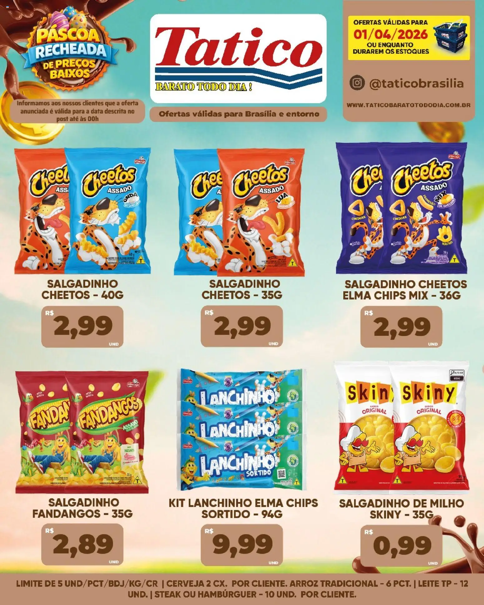 Tatico Folheto - válido de 02.04.2026 | Página: 30 | Produtos: Leite, Cerveja, Arroz, Cheetos
