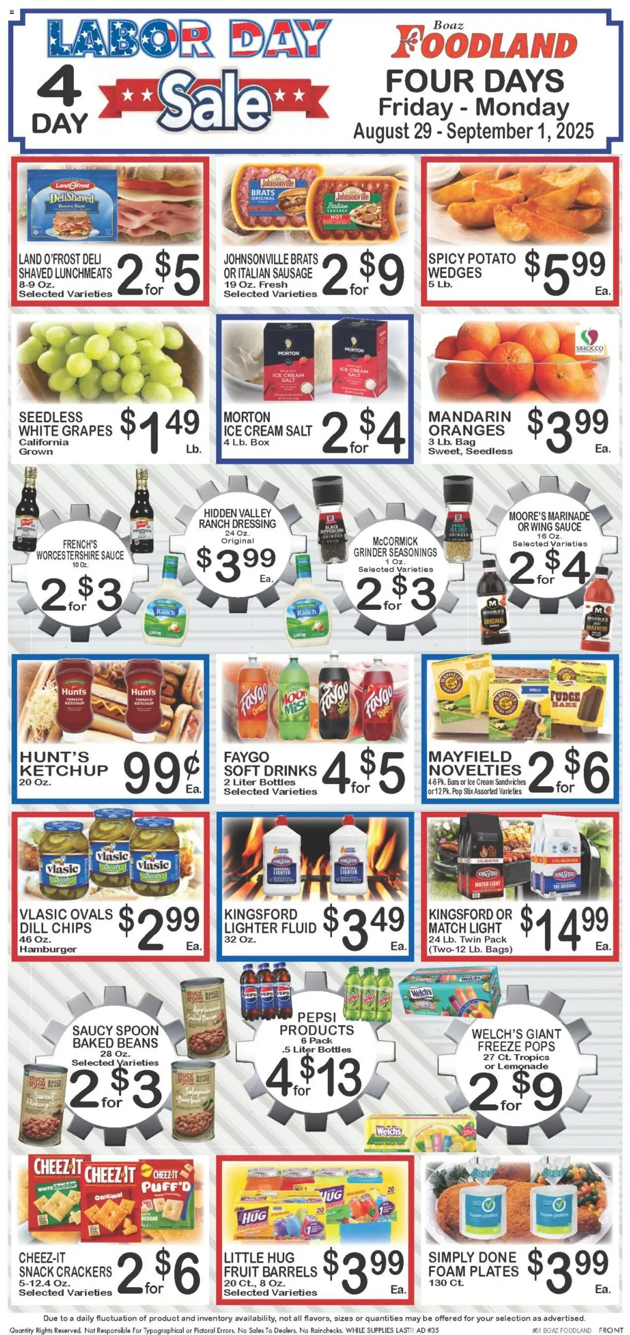 Foodland Weekly Ad - valid from 26.08.2025 | Page: 5 | Products: Salt, Garlic, Lighter, Grapes