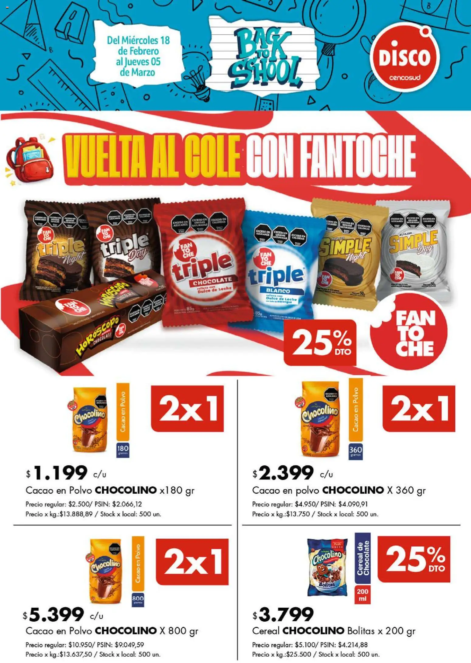 Disco - FOLLETO VUELTA AL COLE MASIVOS │ válido desde el 18.02.2026 | Página: 7 | Productos: Disco, Polvo, Dulce de leche, Chocolate