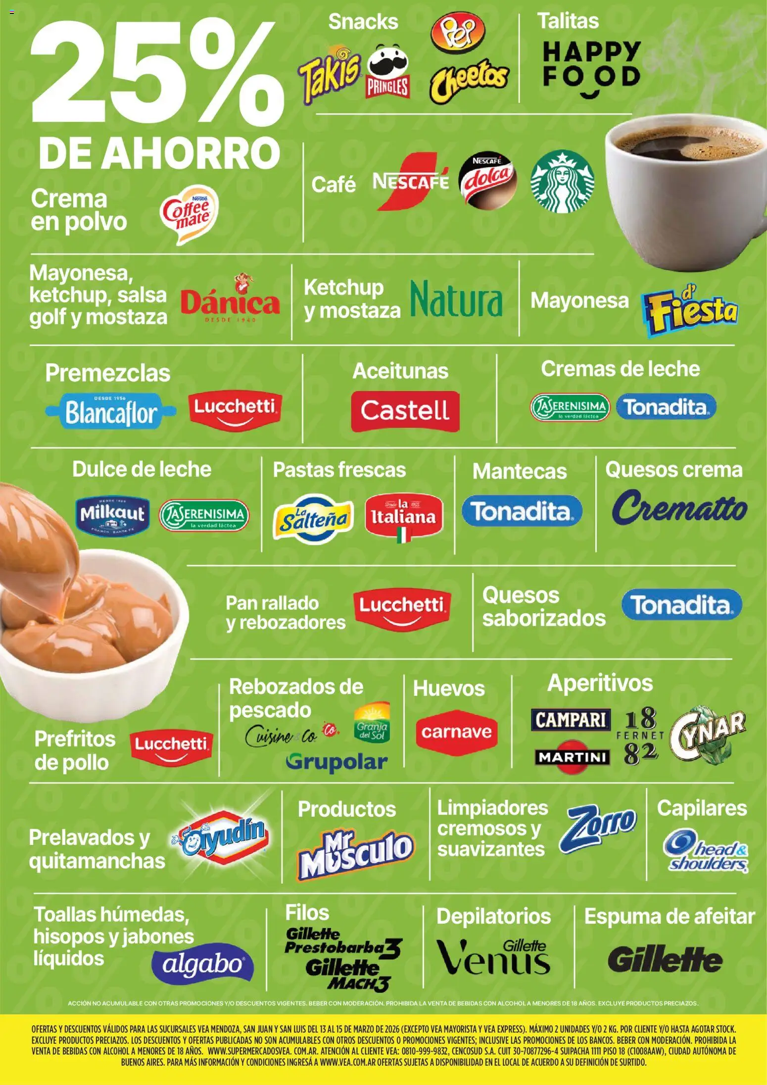 Vea - Ofertas fds Cuyo │ válido desde el 13.03.2026 | Página: 4 | Productos: Pollo, Pescado, Mostaza, Dulce de leche