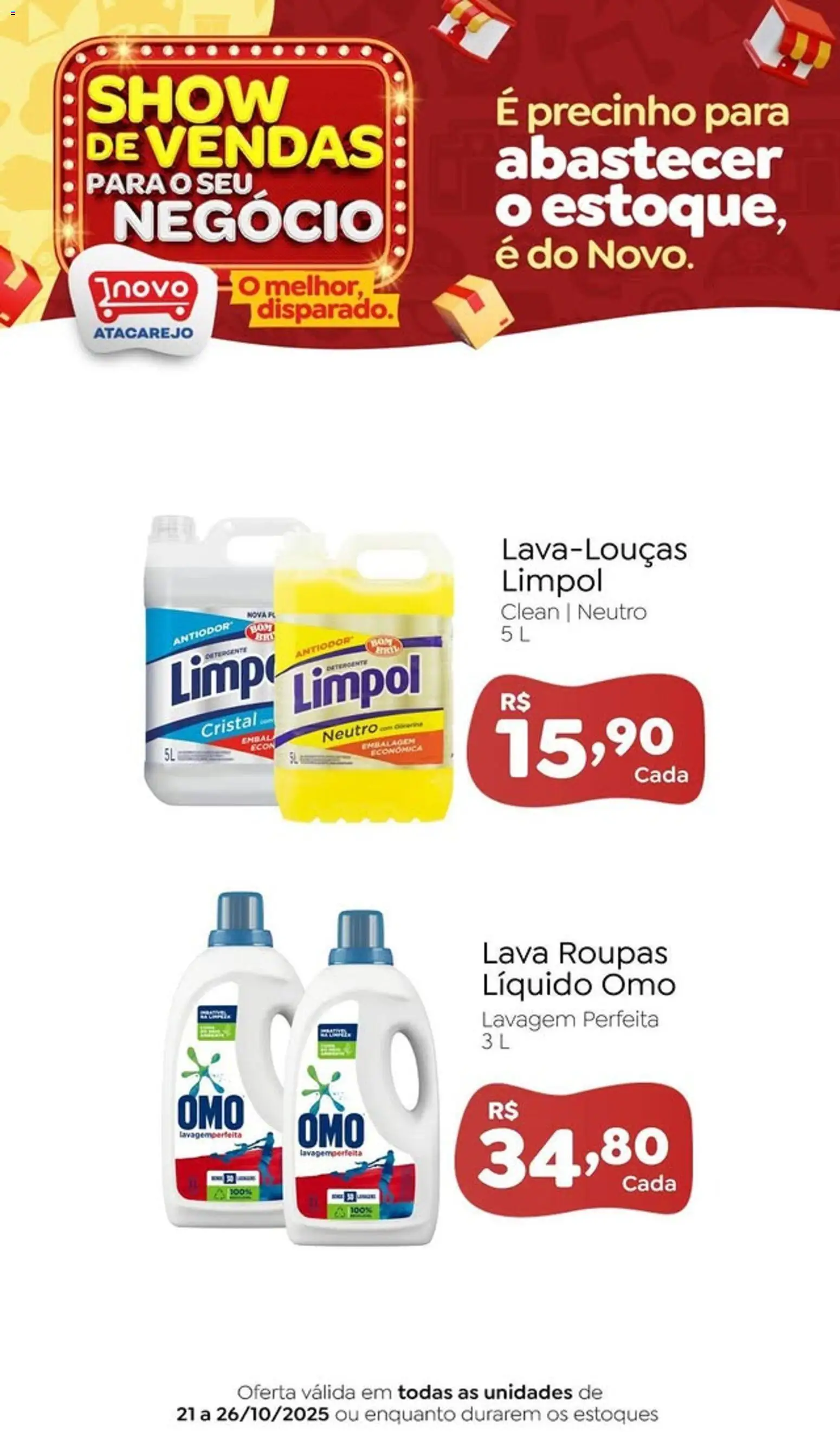 Novo Atacarejo Folheto - válido de 21.10.2025 | Página: 3 | Produtos: Detergente, Roupas