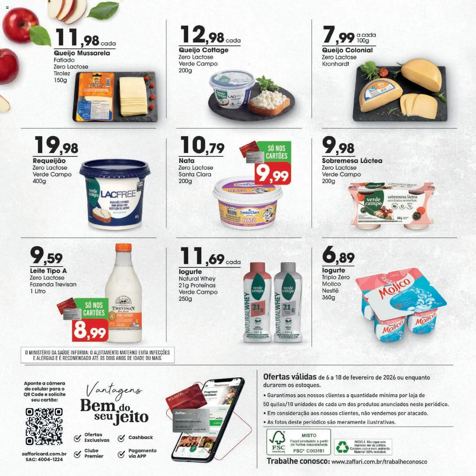 Zaffari Folheto - válido de 06.02.2026 | Página: 10 | Produtos: Leite, Nata, Bourbon, Mussarela