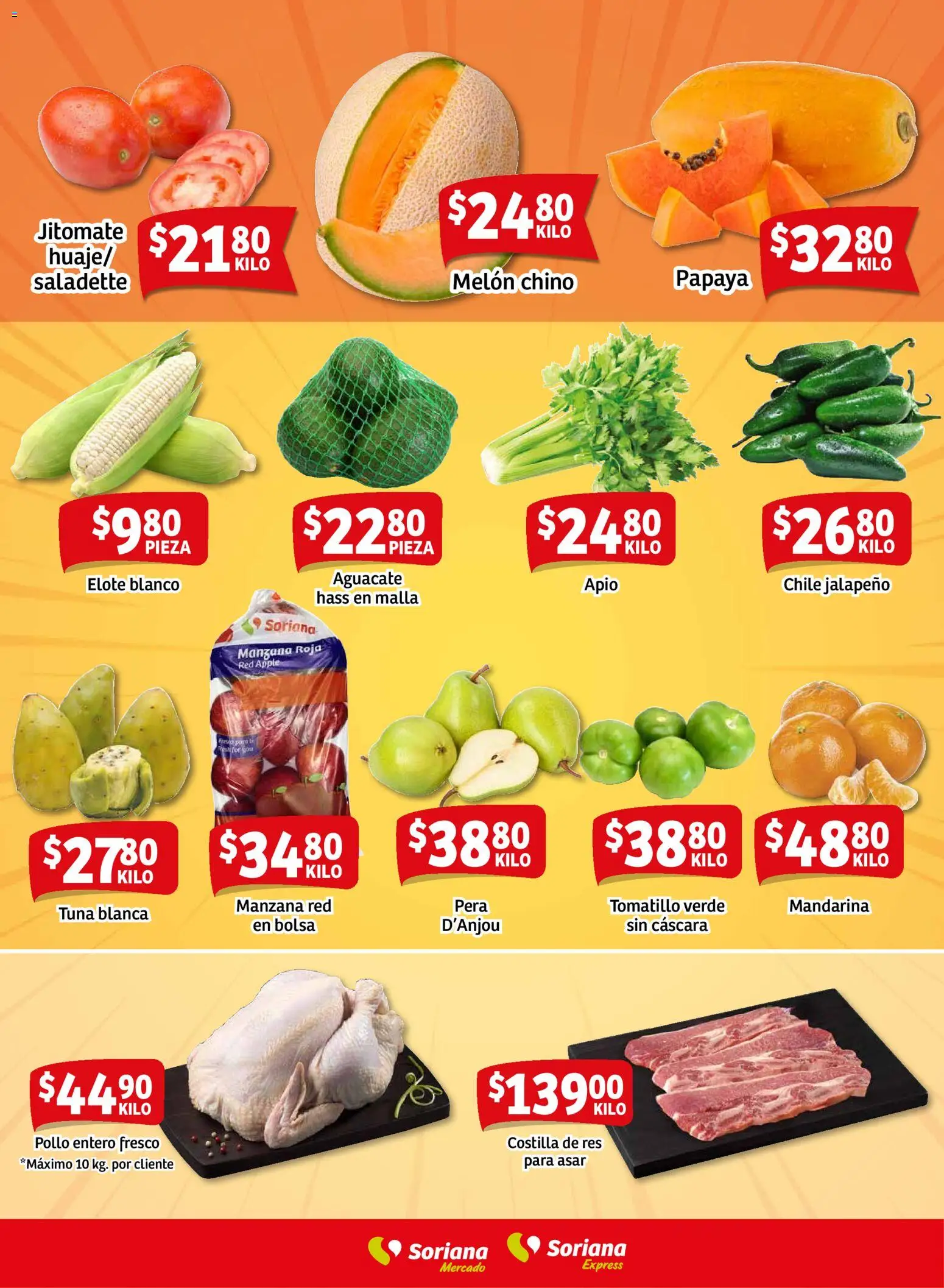 Nuevas ofertas de Soriana válidas en toda la República Mexicana desde el 15.11.2025. ¡Encuentra las mejores ofertas en Soriana - Ahorratón Mercado: Coah, Chih y Dur! | Página: 7 | Productos: Pollo, Melón, Apio, Malla