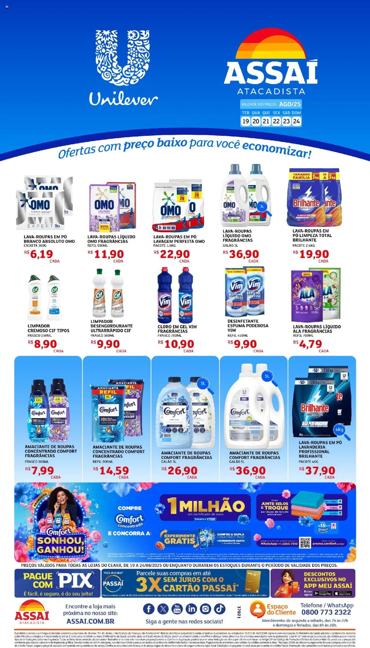 Assaí Atacadista Folheto - válido de 19.08.2025 | Página: 1 | Produtos: Pó, Desengordurante, Base, Pá