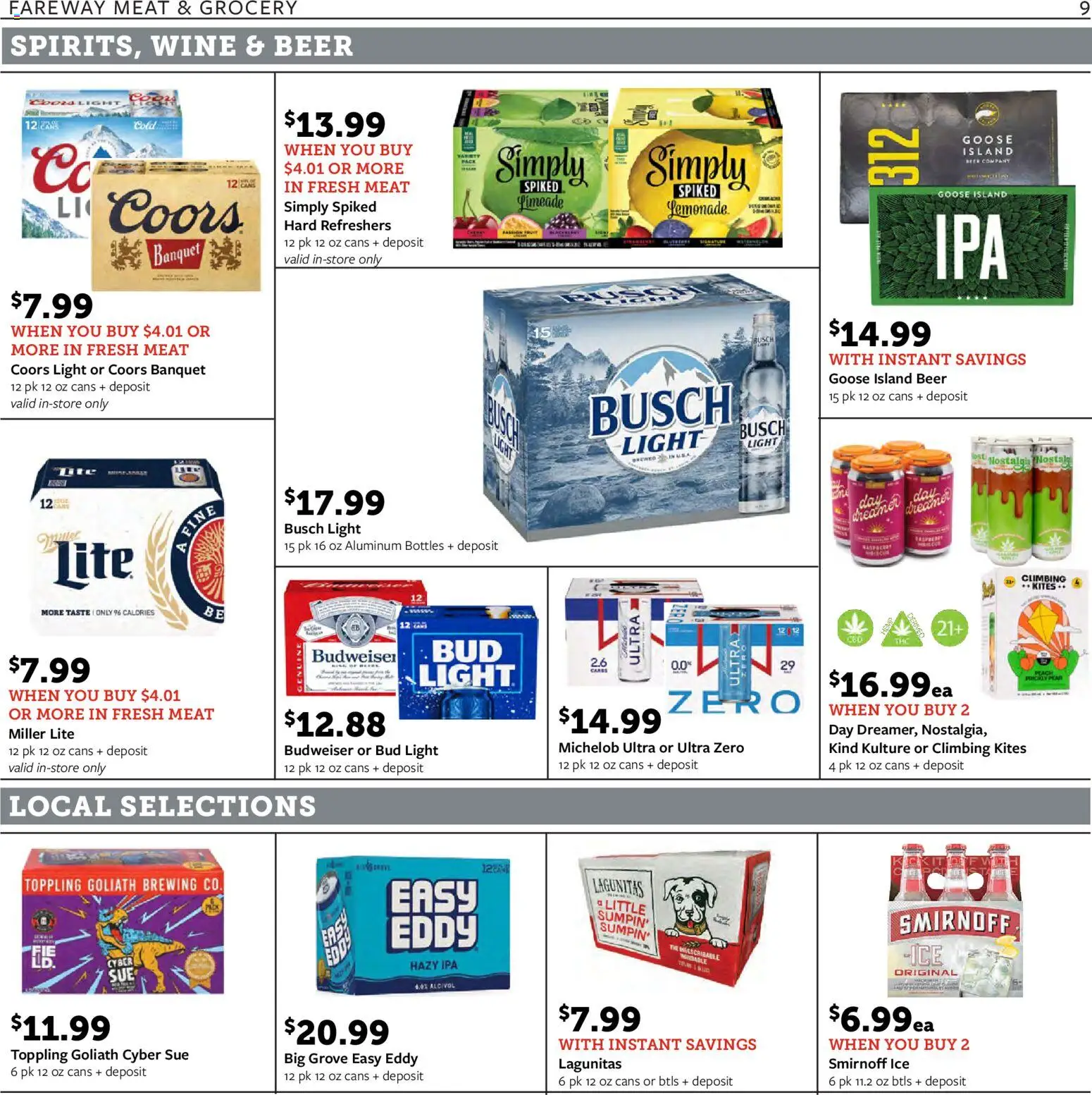 Fareway Weekly Ad - valid from 03.11.2025 | Page: 9 | Products: Wine, Beer, Pear