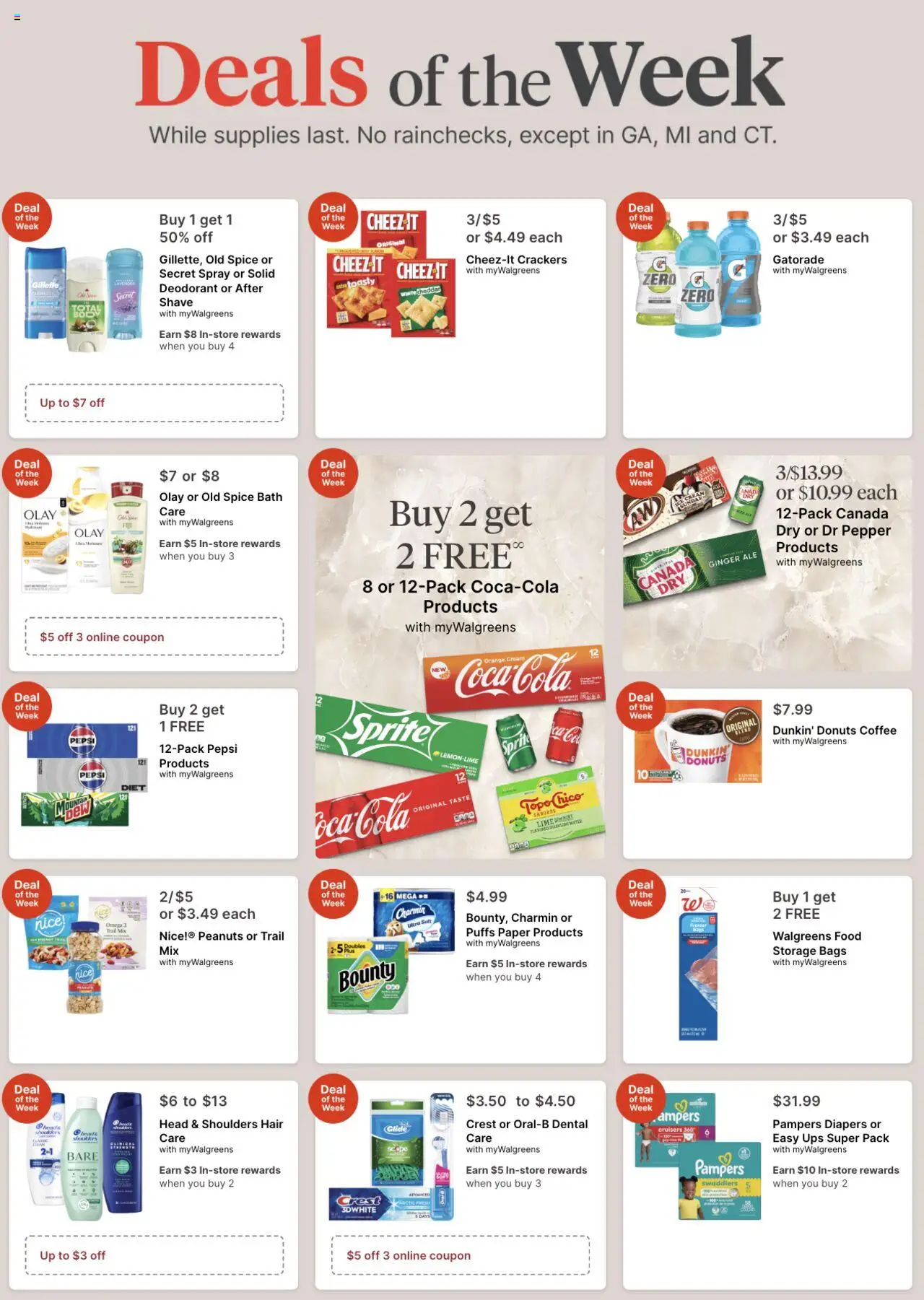 Walgreens Weekly Ad - valid from 03.08.2025 | Page: 1 | Products: Coffee, Ice cream, Lime, UPS
