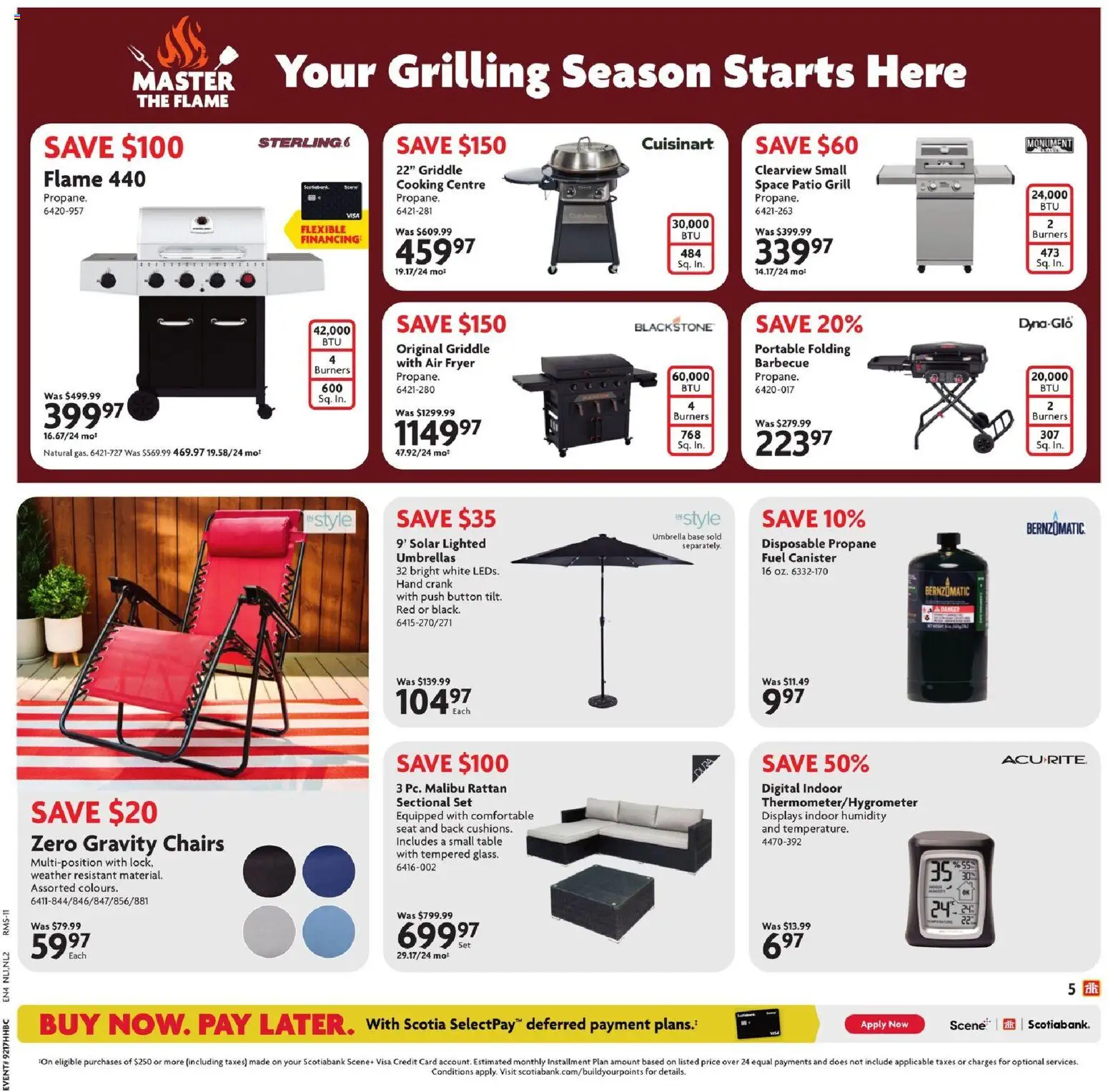 Home Hardware flyer valid from 23.04.2026 | Page: 7 | Products: Umbrella, Grill, Fryer, Table