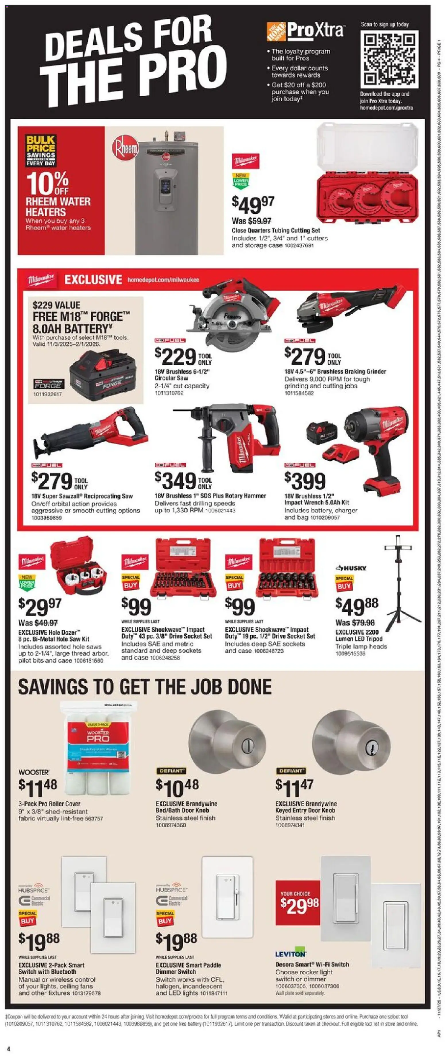 Home Depot Local Ad - PA - valid from 27.11.2025 | Page: 4 | Products: Saw, Socket, Wrench, Grinder