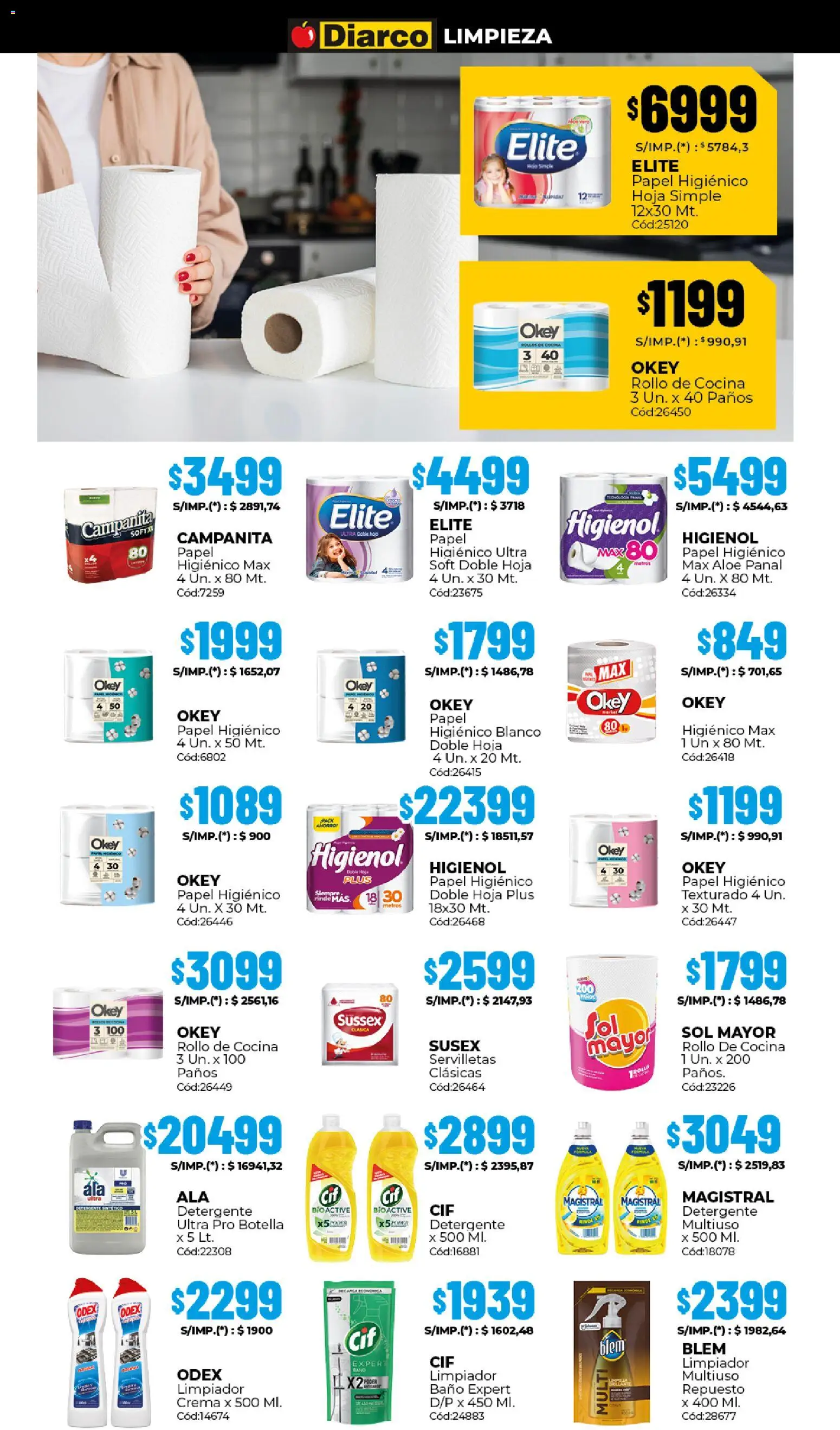 Diarco ofertas │ válido desde el 05.01.2026 | Página: 15 | Productos: Papel higiénico, Botella, Servilletas, Baño