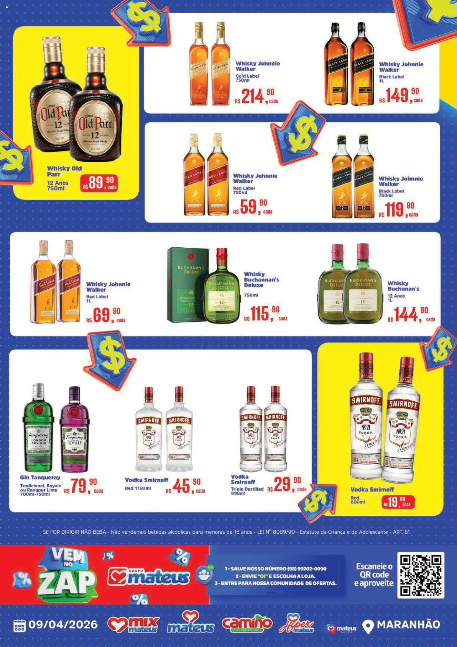 Mateus Folheto - válido de 09.04.2026 | Página: 3 | Produtos: Whisky, Whisky red label, Gin, Vodka