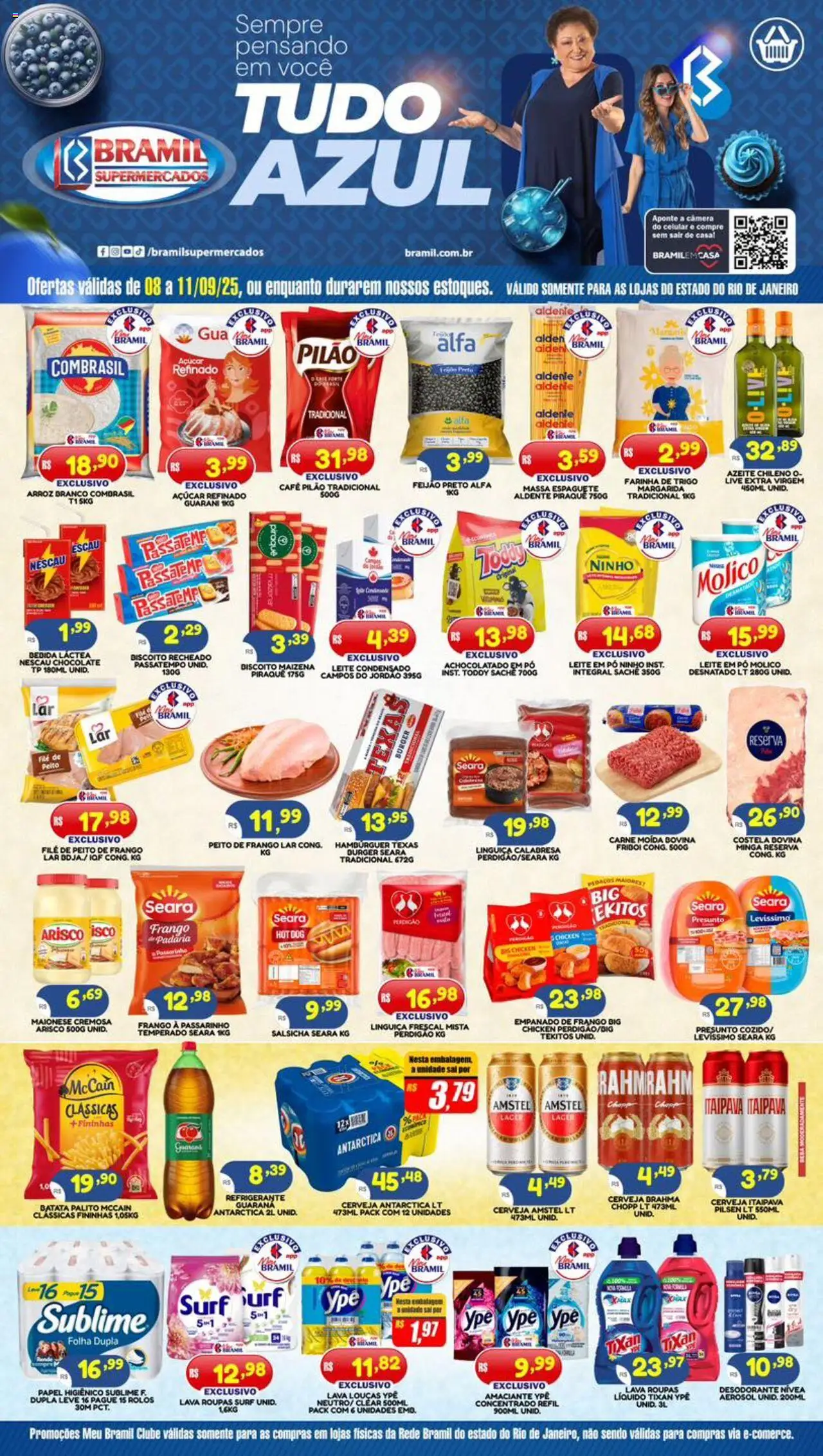 Bramil Supermercados Folheto - válido de 08.09.2025 | Página: 1 | Produtos: Café, Massa, Açúcar, Amaciante