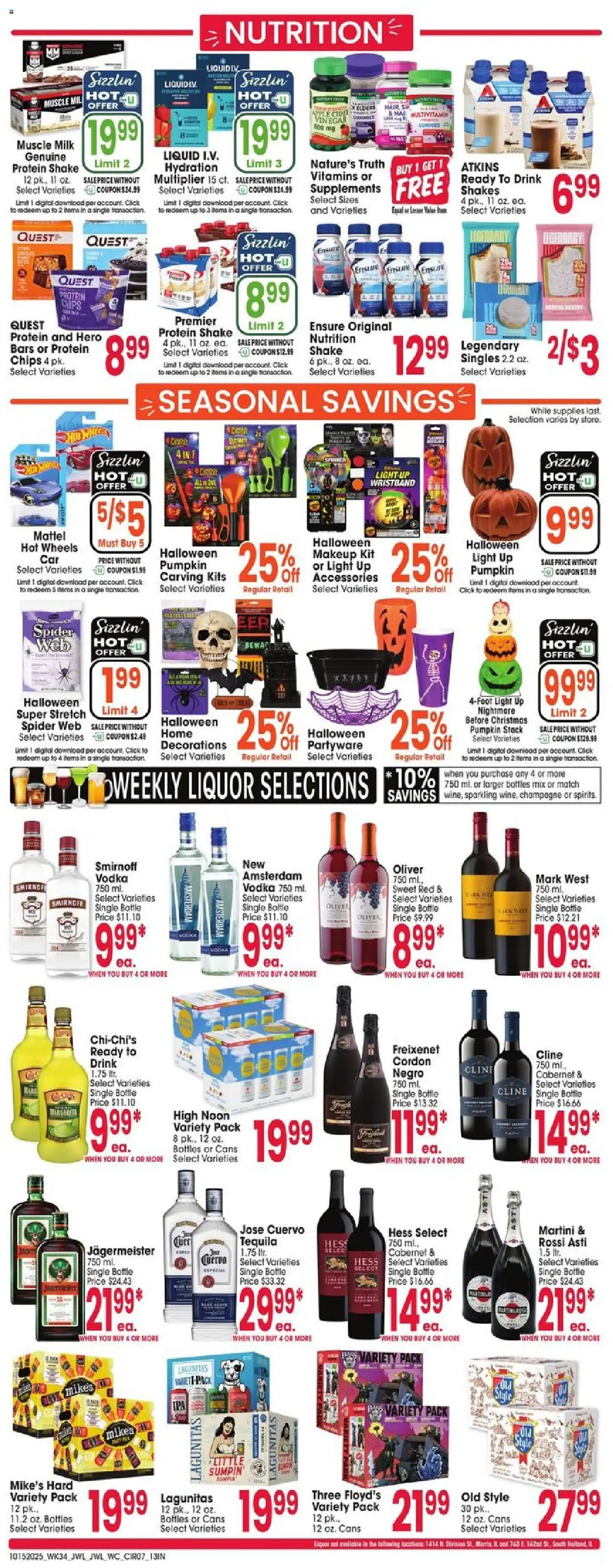Jewel Osco Weekly Ad - IN - valid from 15.10.2025 | Page: 7 | Products: Vinegar, Milk, Vodka, Pumpkin