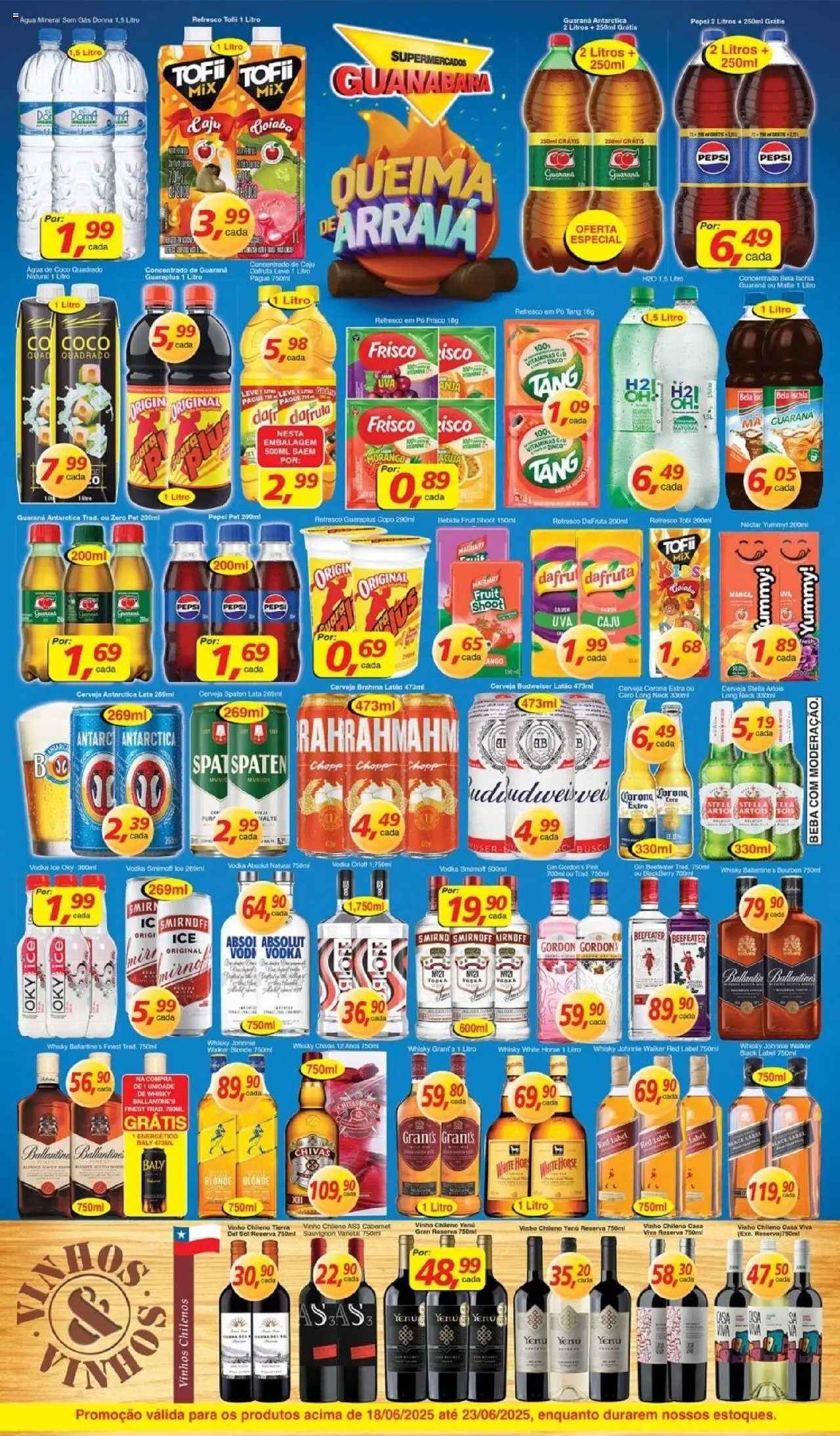 Supermercados Guanabara Folheto - válido de 18.06.2025 | Página: 4 | Produtos: Goiaba, Whisky, Gin, Bebida