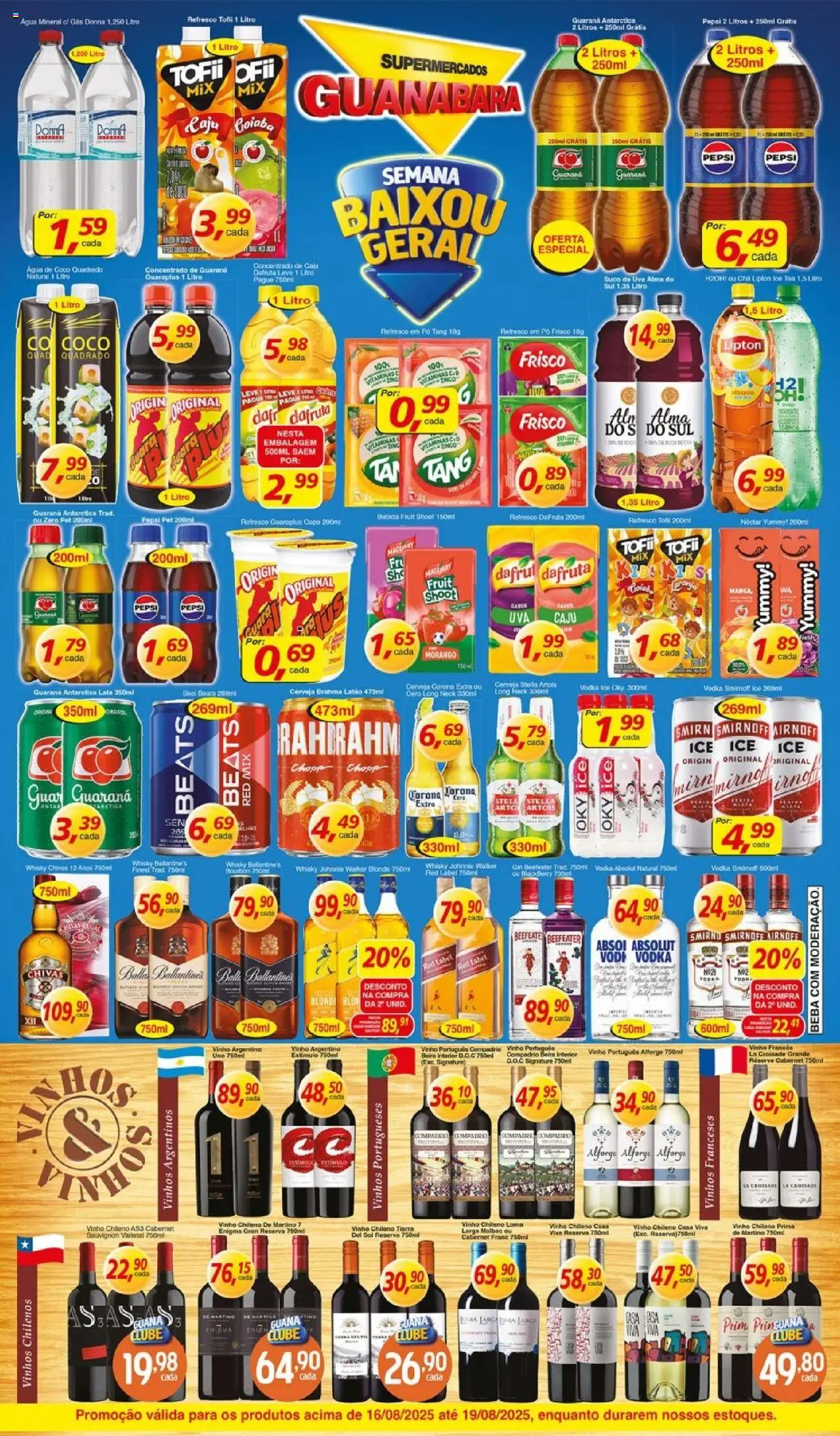 Supermercados Guanabara Folheto - válido de 16.08.2025 | Página: 4 | Produtos: Goiaba, Refresco, Vinho, Gin