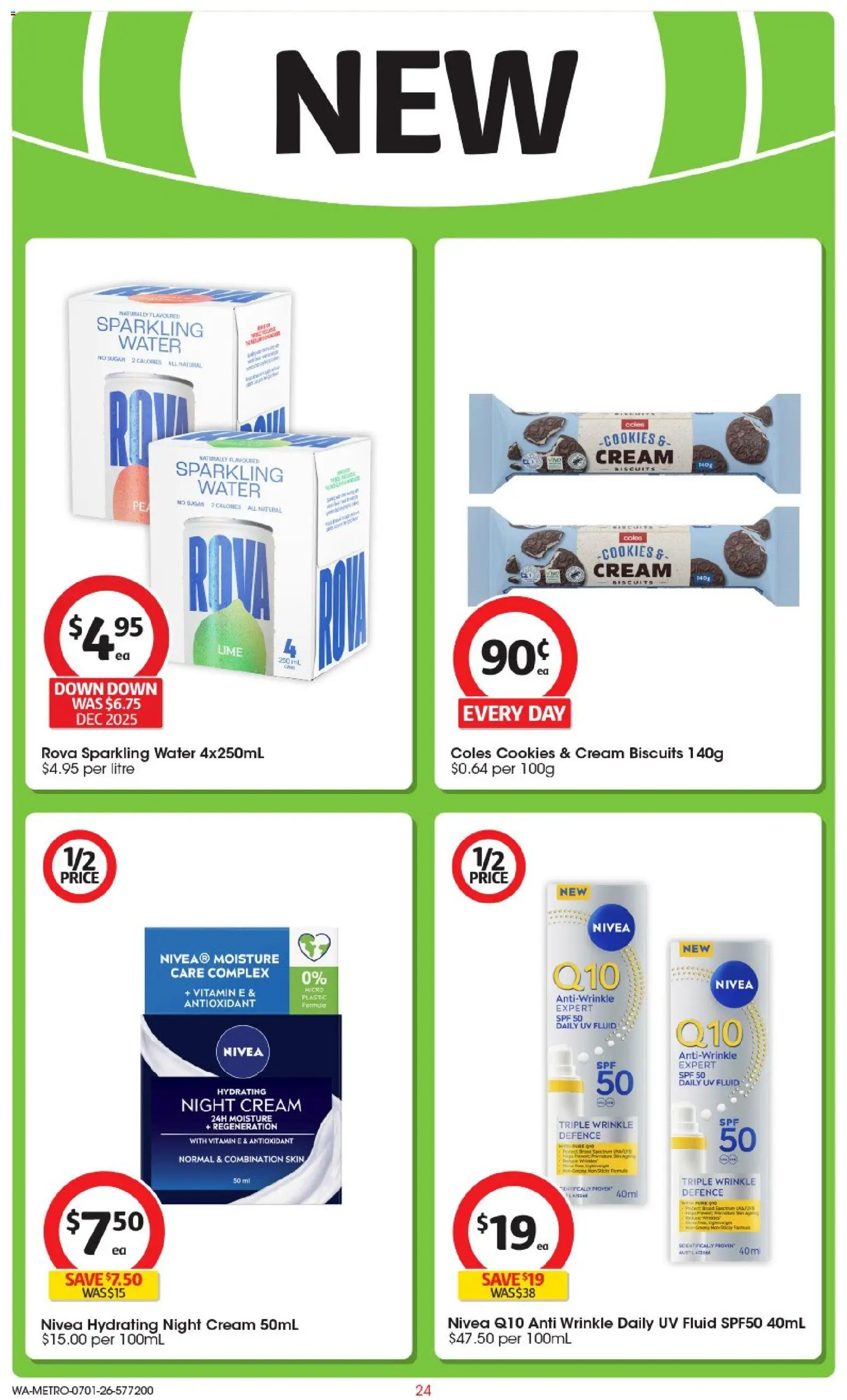 Coles catalogue - valid from 07.01.2026 | Page: 24 | Products: Cream, Biscuits, Night cream, Vitamin