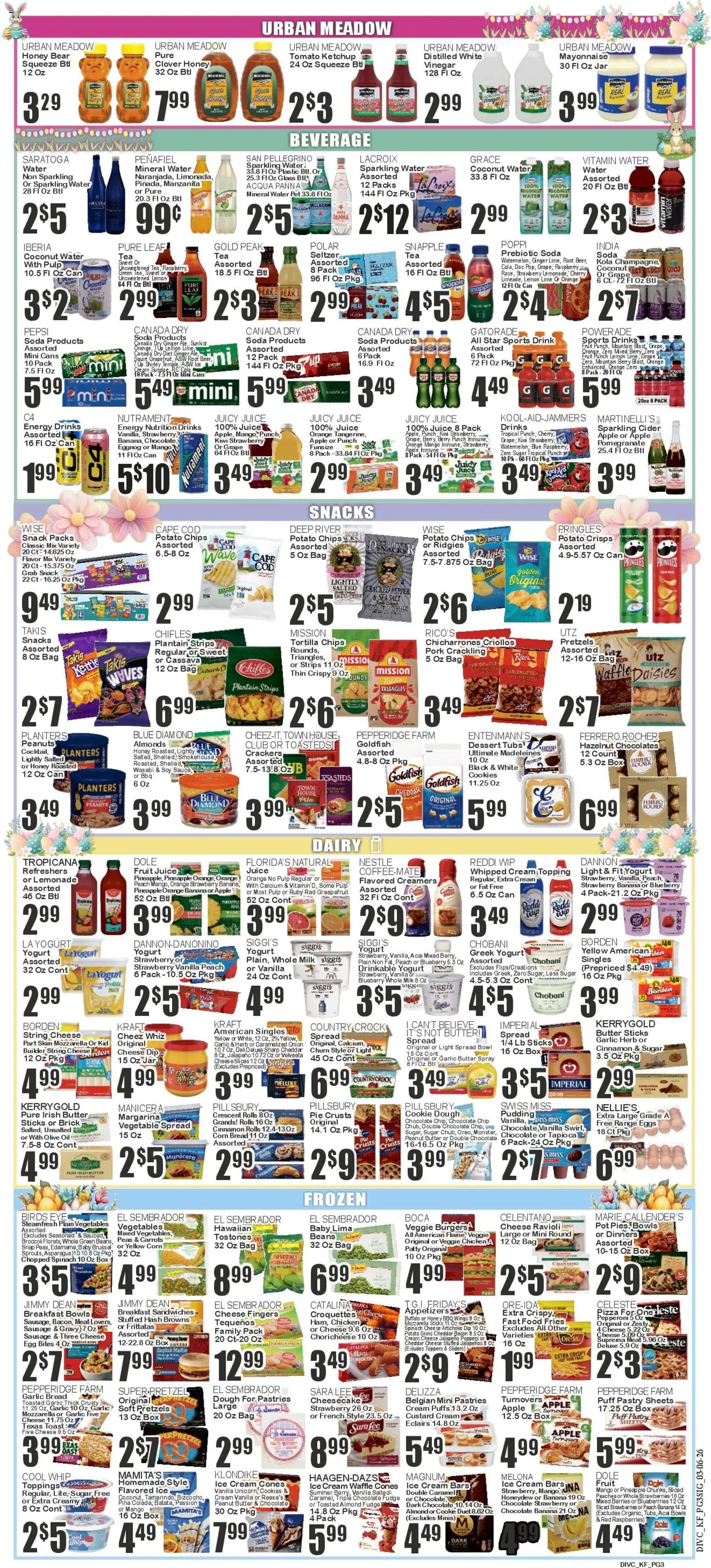 Key Food Weekly Ad - valid from 03.04.2026 | Page: 3 | Products: Spinach, Milk, Chips, Sugar